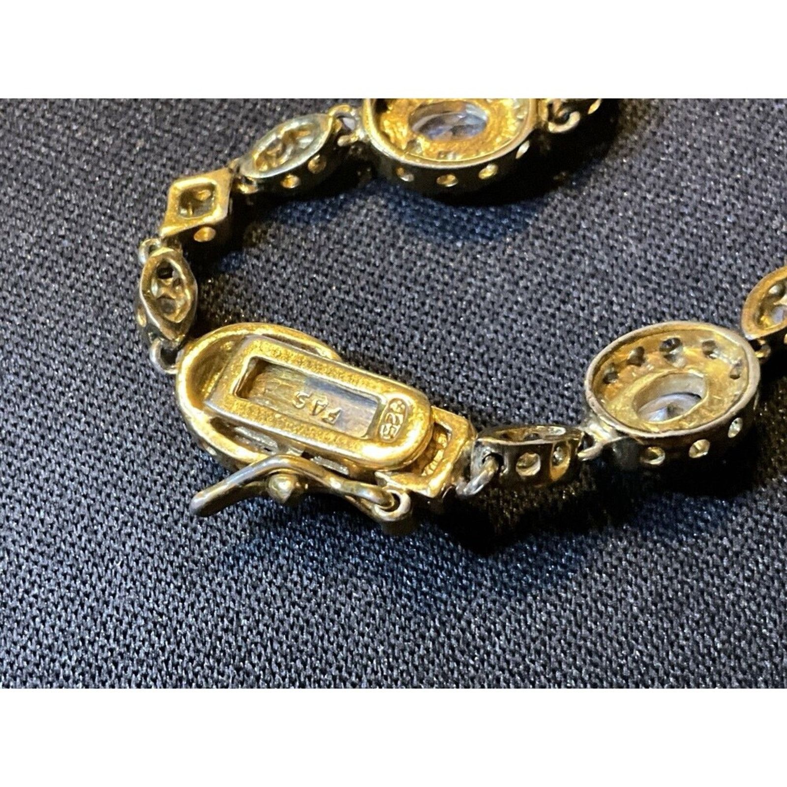 Other 925 Sterling Silver Vermeil Tennis Bracelet Size 6.75 Size ONE SIZE - 7 Thumbnail