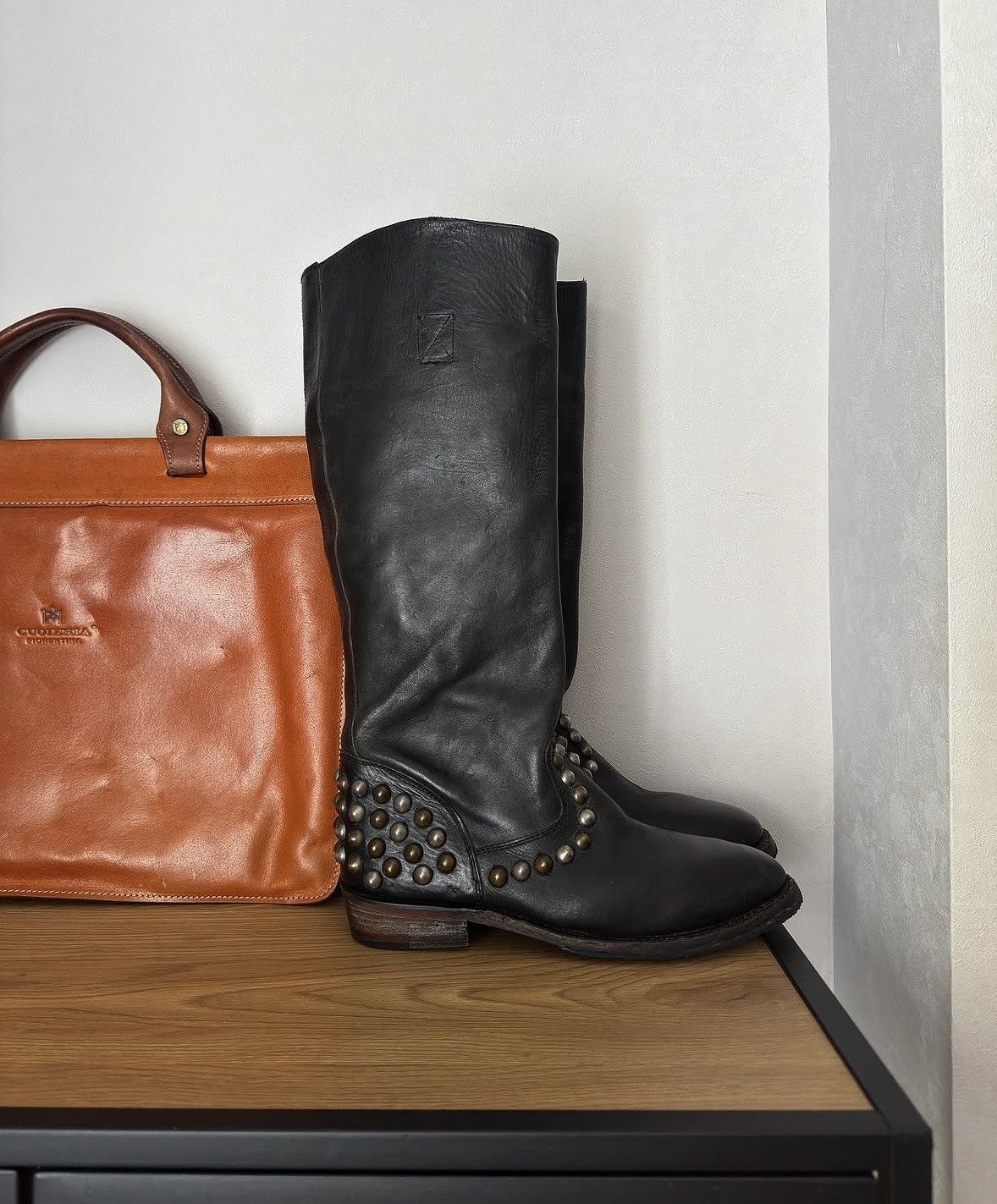 ASH Ash archive leather studded riding boots Size US 8 / IT 38 - 1 Thumbnail