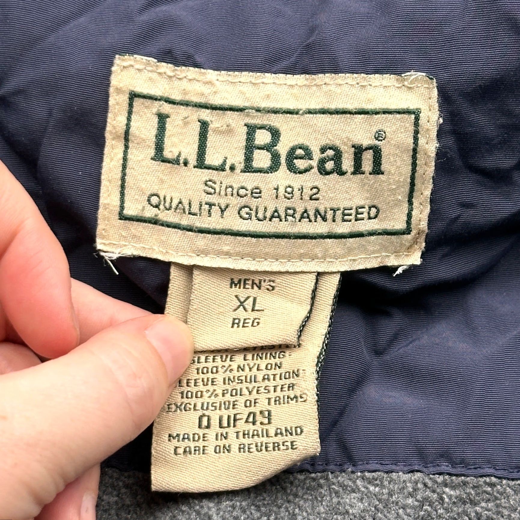 Vintage LL Bean Fleece Lined Insulated Warm Up Jacket Mens XL Full Zip Navy Size US XL / EU 56 / 4 - 3 Thumbnail
