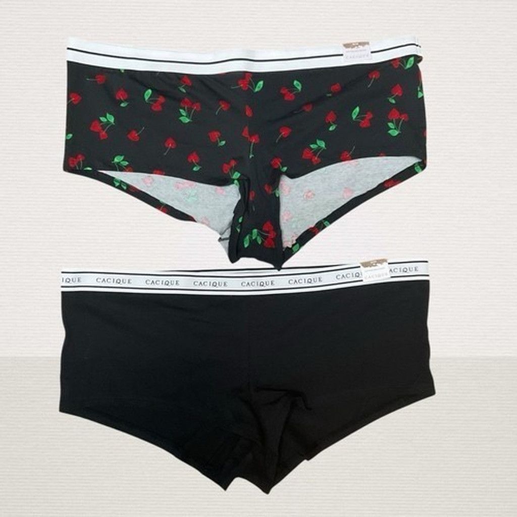 Other NWT Cacique Cotton Boyshorts Lot of 2 Panty Women 22/24 Size ONE SIZE - 9 Thumbnail