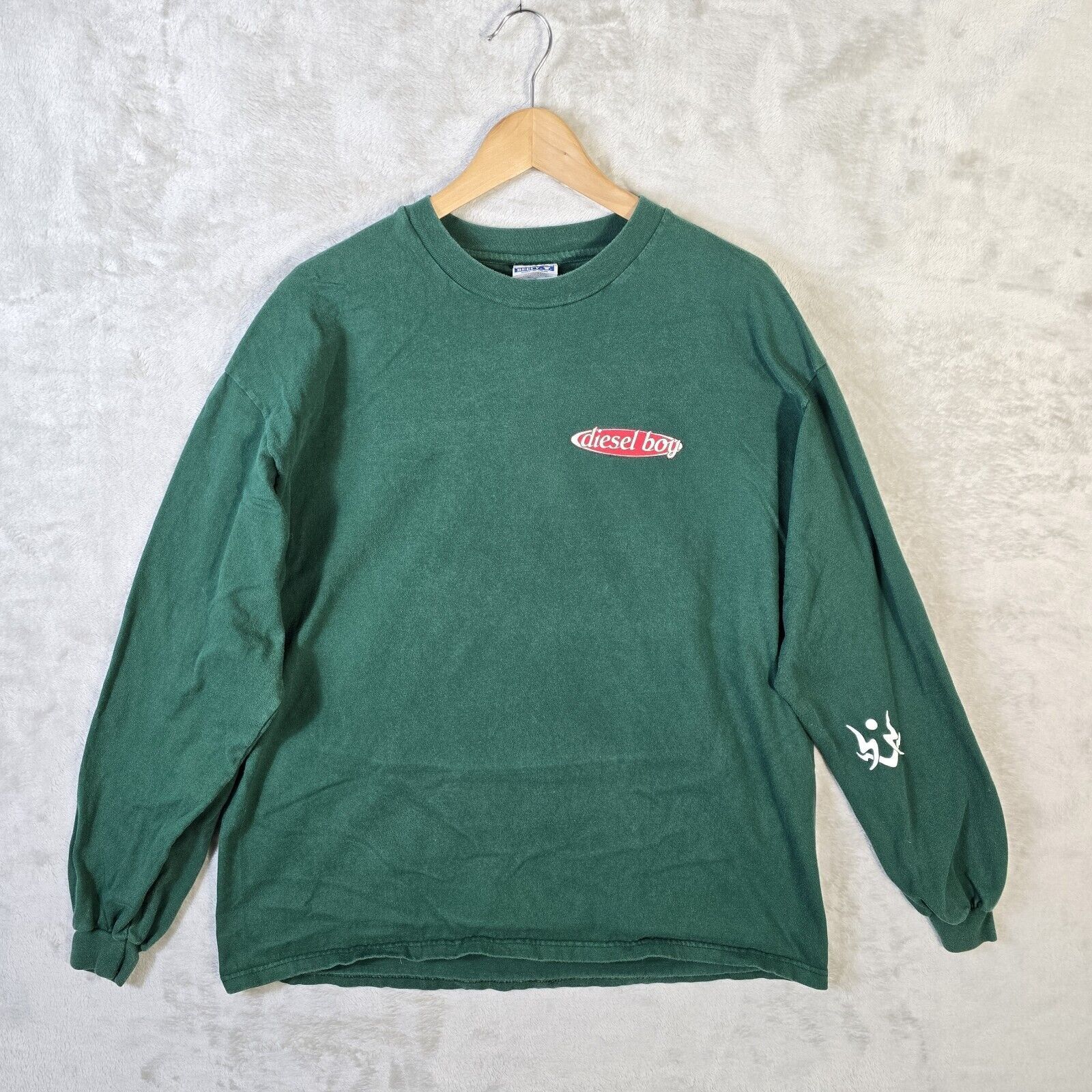 Hanes Vintage 90s Diesel Boy Punk Band Green Long Sleeve Tee XL Size US XL / EU 56 / 4 - 2 Thumbnail
