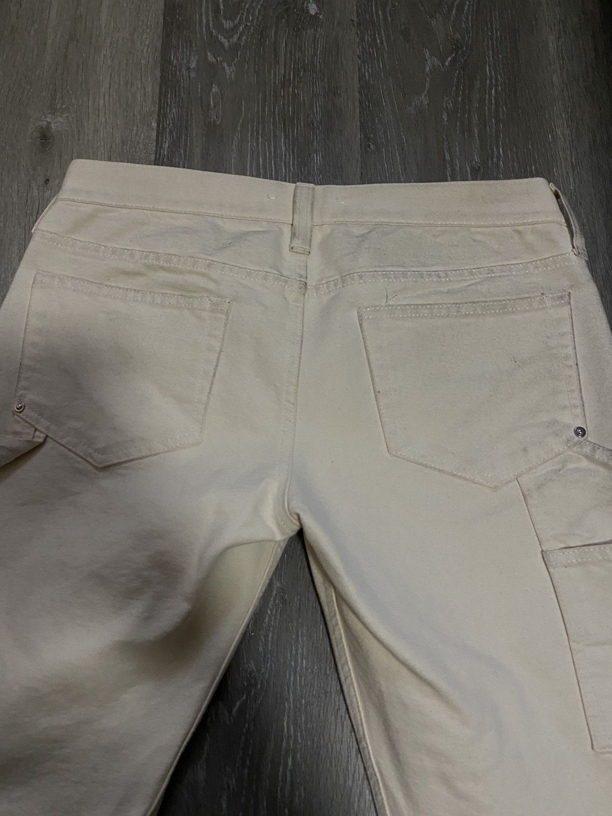 Helmut Lang Cream Helmut Lang mid raise carpenter jeans. Size 31" - 5 Thumbnail