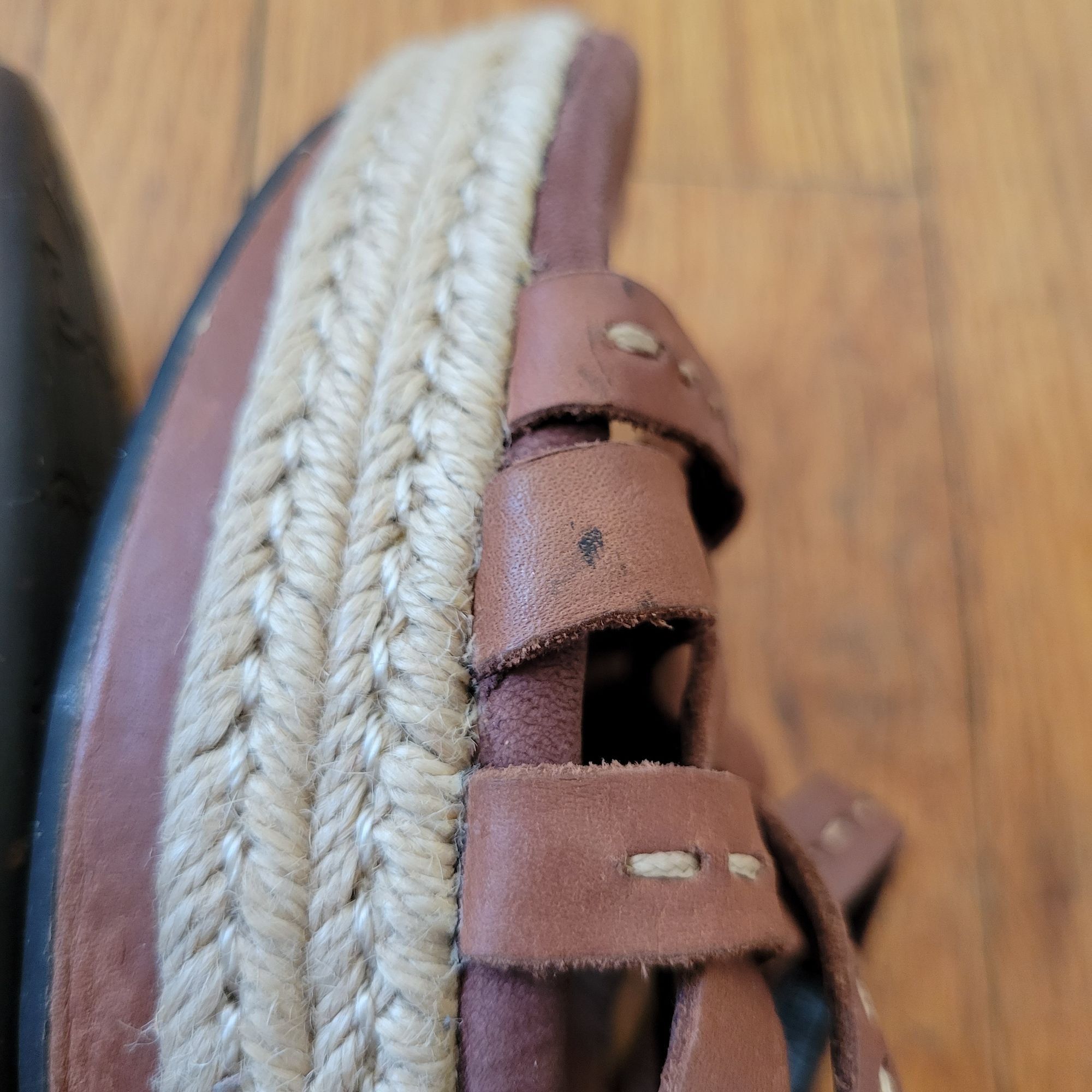 Ugg UGG 11 Brown Leather Espadrille Wedge Sandals Open Toe 10004 Size US 11 / IT 41 - 5 Thumbnail