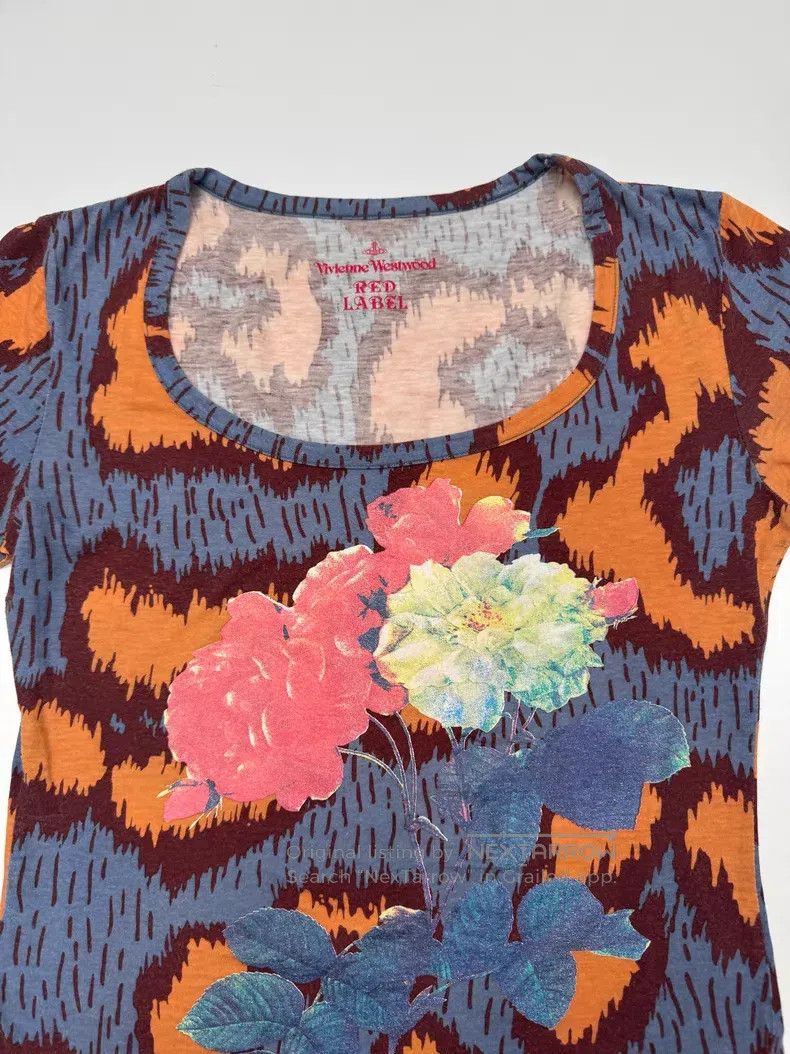Vivienne Westwood Vivienne Westwood Retro Leopard Print Floral Print T-Shirt Size M / US 6-8 / IT 42-44 - 4 Thumbnail