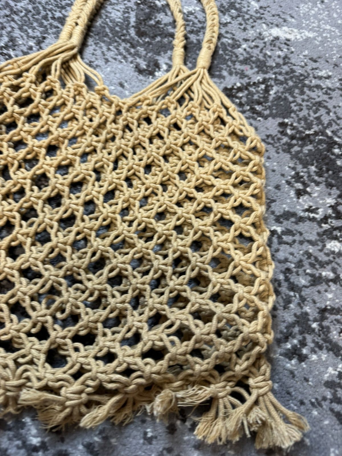 Vintage Vintage Y2K Archival 90s Macrame Bag Brown Openwork Size ONE SIZE - 6 Thumbnail