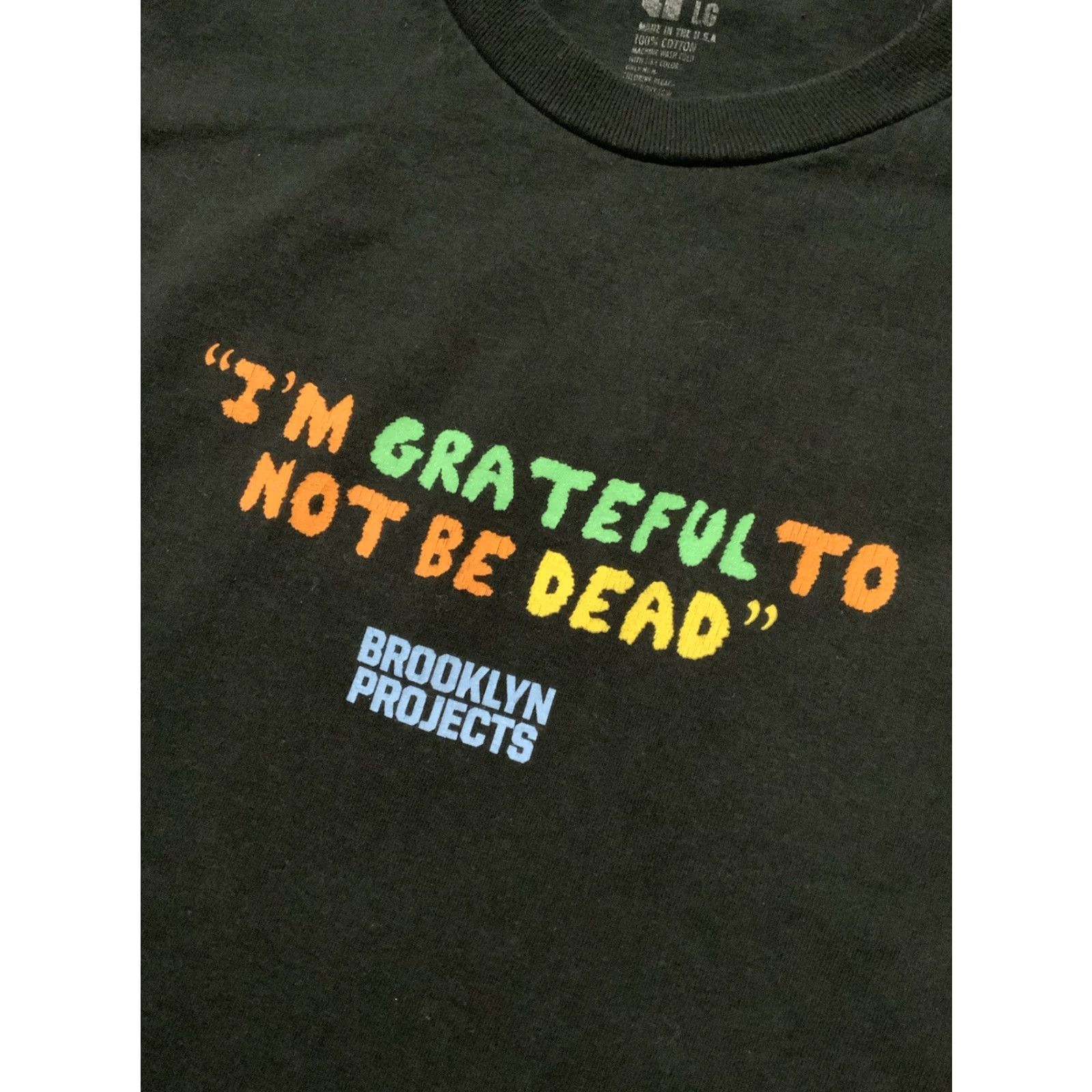 Vintage Brooklyn Projects X Grateful Dead I’m Grateful To Not Be Dead Crew T-Shirt Sz. L Men Black Crew Neck Shirt Vintage? Size US L / EU 52-54 / 3 - 6 Thumbnail