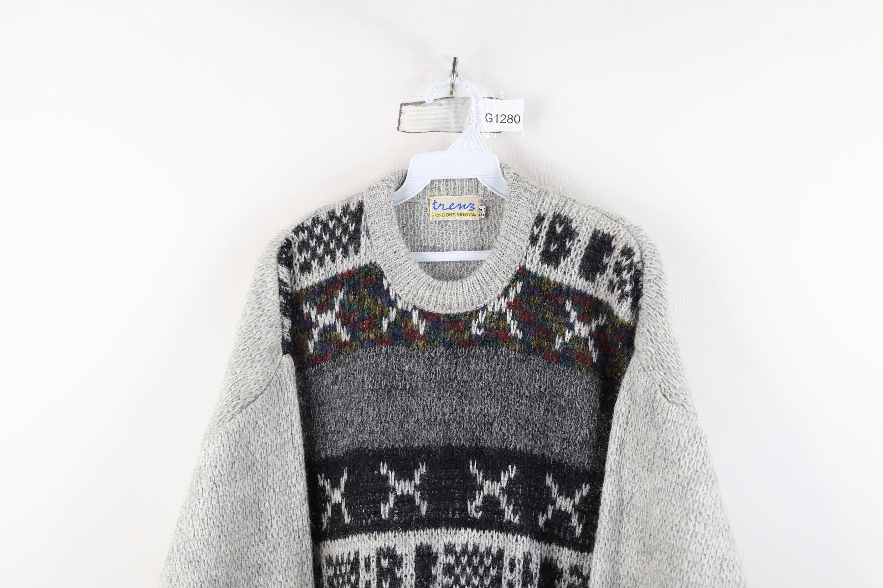 Vintage Vintage 90s Streetwear Blend Knit Geometric Crewneck Sweater Size US XL / EU 56 / 4 - 2 Thumbnail