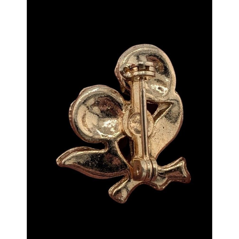Other Vintage Dainty Floral Rhinestone Brooch (Missing Some Stones Size ONE SIZE - 2 Thumbnail