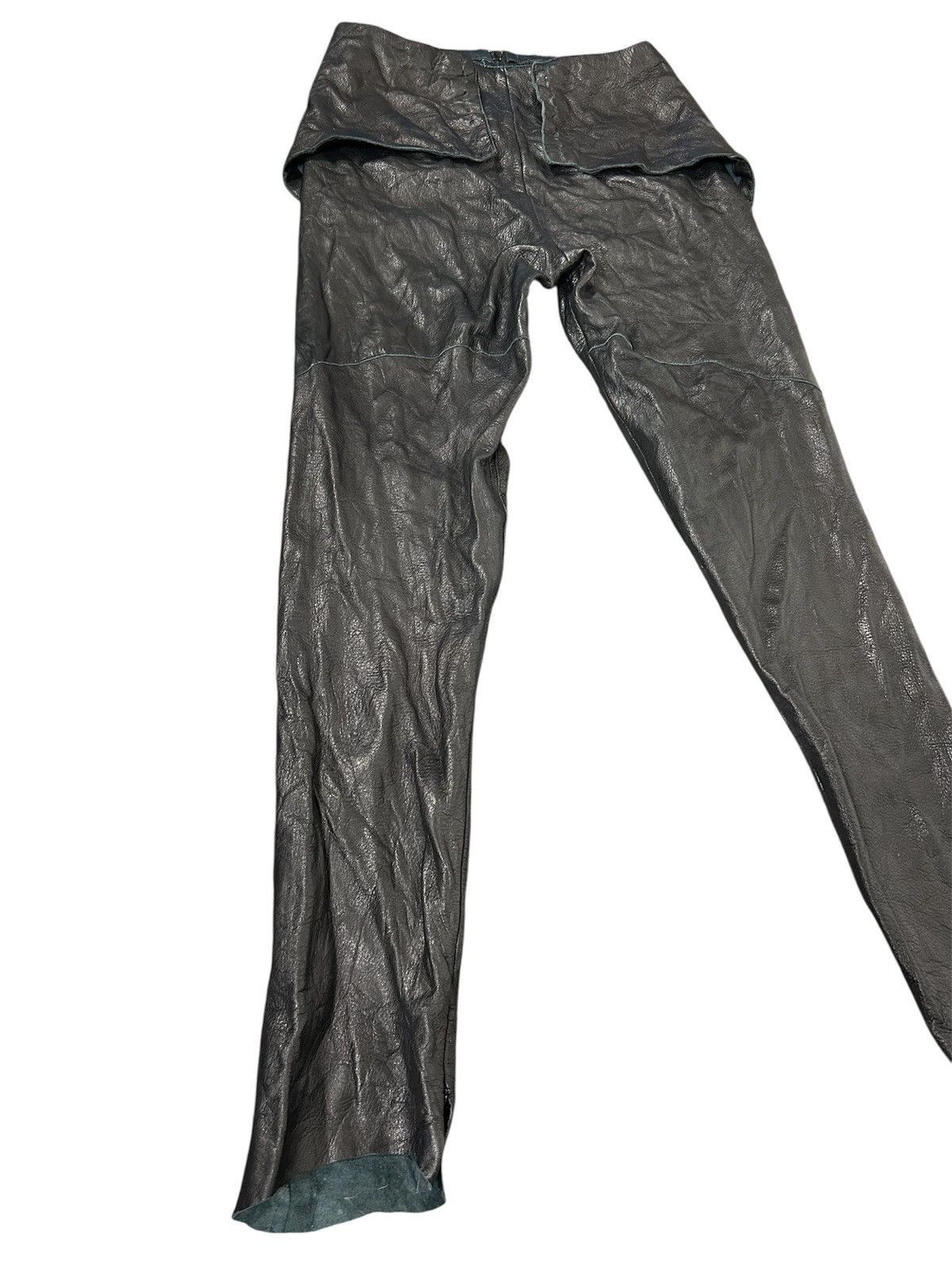 Donna Karan ⚡️Vintage Donna Karan Black Leather Skinny Size 26" / US 2 / IT 38 - 2 Thumbnail