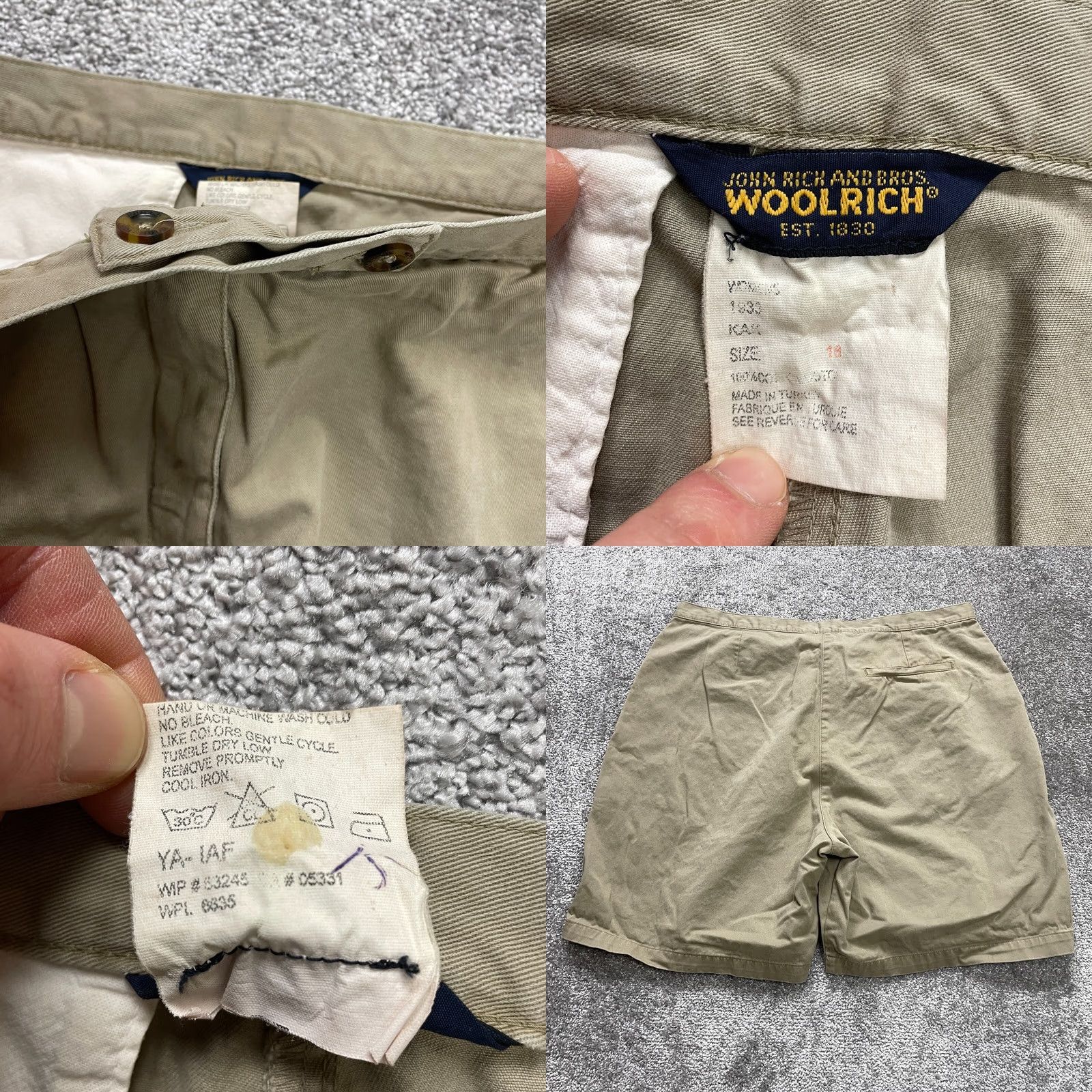 Vintage Woolrich John Rich and Bros Chino Shorts Womens 18 Brown Beige Cotton Casual 8" Vintage N/A Size 25" / US 0 / IT 36 - 8 Thumbnail