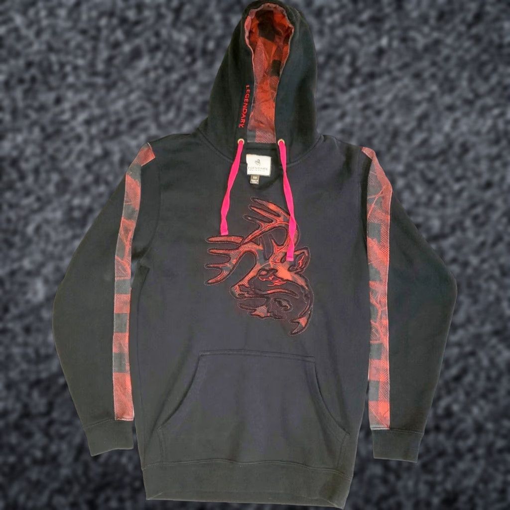 Vintage Legendary Whitetails Hooded Sweatshirt Men’s Size Small Black/Red - Embroidered Size US S / EU 44-46 / 1 - 1 Thumbnail