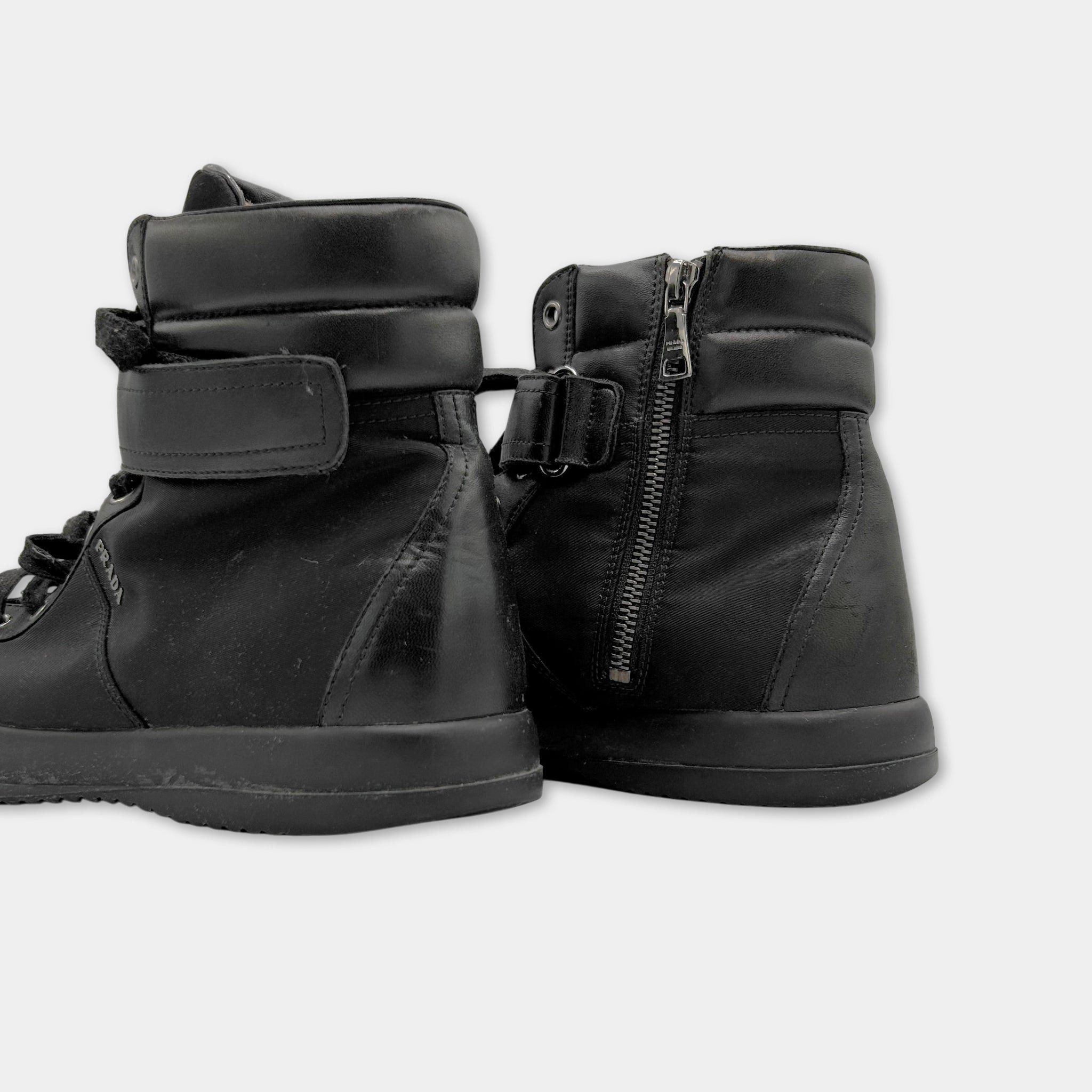 Prada Prada High-Top Duck Rubber Toe Sneakers Size ONE SIZE - 3 Thumbnail