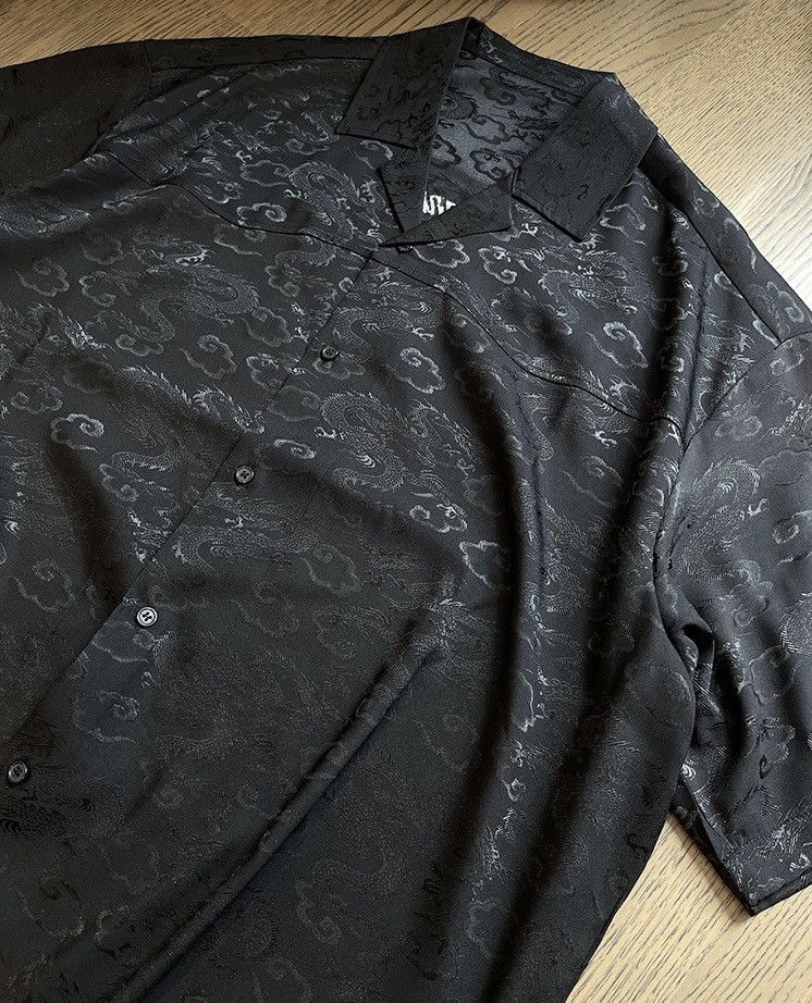 Japanese Brand × Vintage Outdoor retro embroidered dragon jacquard silky shirt Size US XL / EU 56 / 4 - 5 Thumbnail