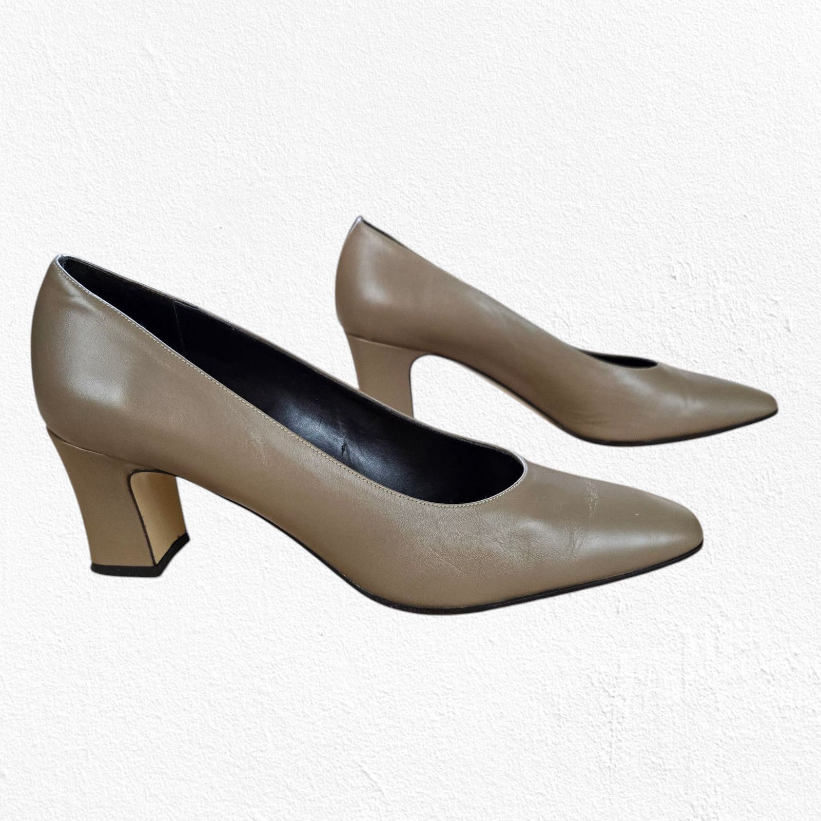 Vintage Vintage Sesto Meucci Taupe Square Toe Block Heel Size 9.5 Size US 9.5 / IT 39.5 - 2 Thumbnail