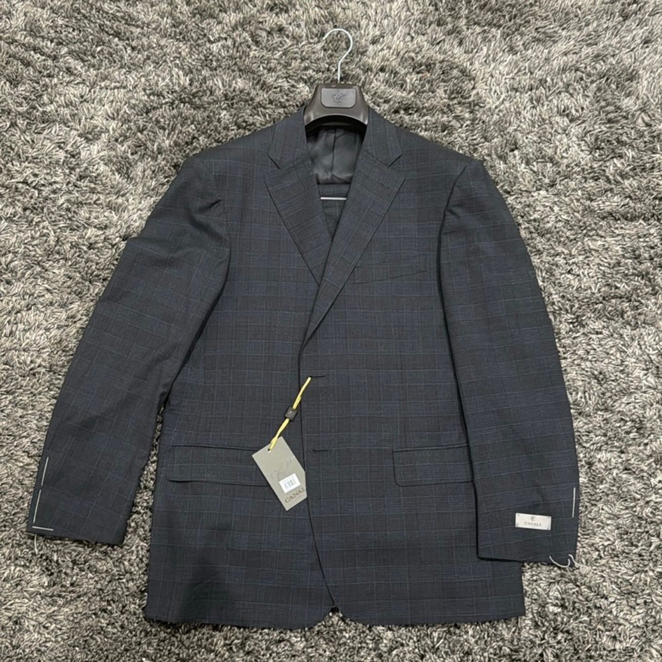 Canali Canali Sienna Plaid Stretch Wool Suit, Size 38/56 7R Size 38R - 3 Thumbnail