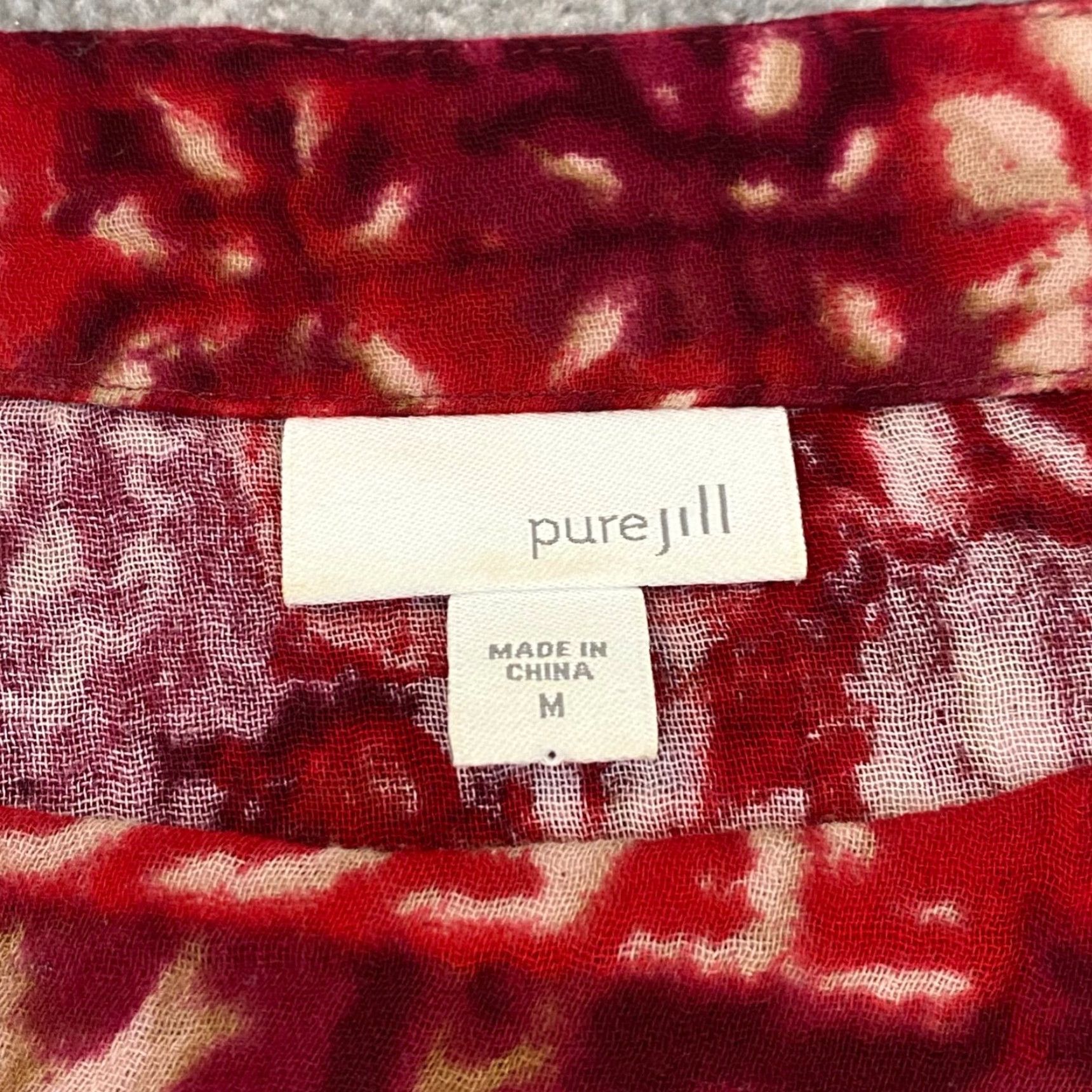 J. Jill VINTAGE J. Jill Shirt Womens Medium Red Floral Christmas 3/4 Sleeve Oversized Cotton Size M / US 6-8 / IT 42-44 - 2 Thumbnail