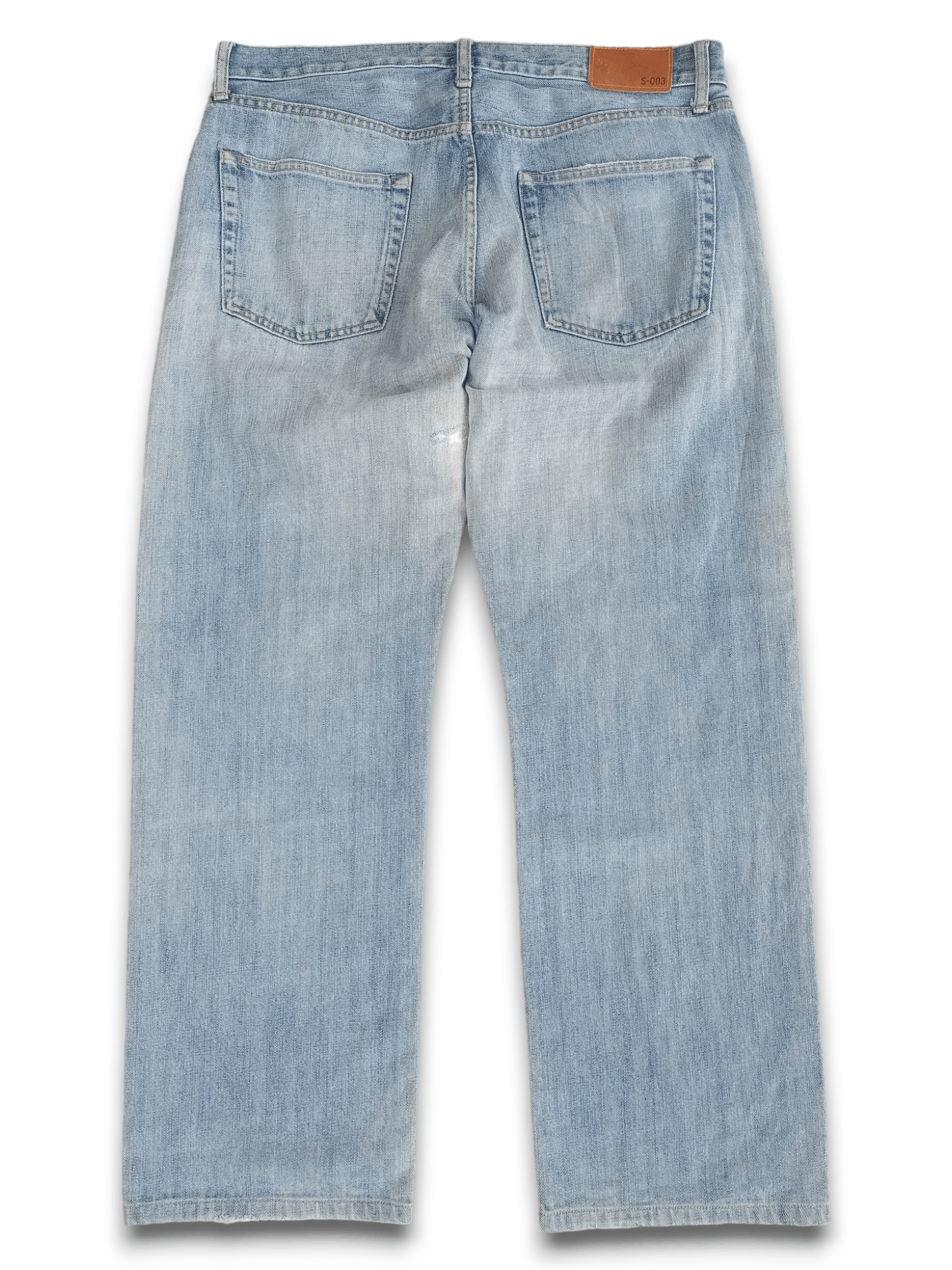 Japanese Brand × Uniqlo S003 Japanese Uniqlo Blue Wash Distressed Baggy Jeans Size US 35 - 2 Thumbnail