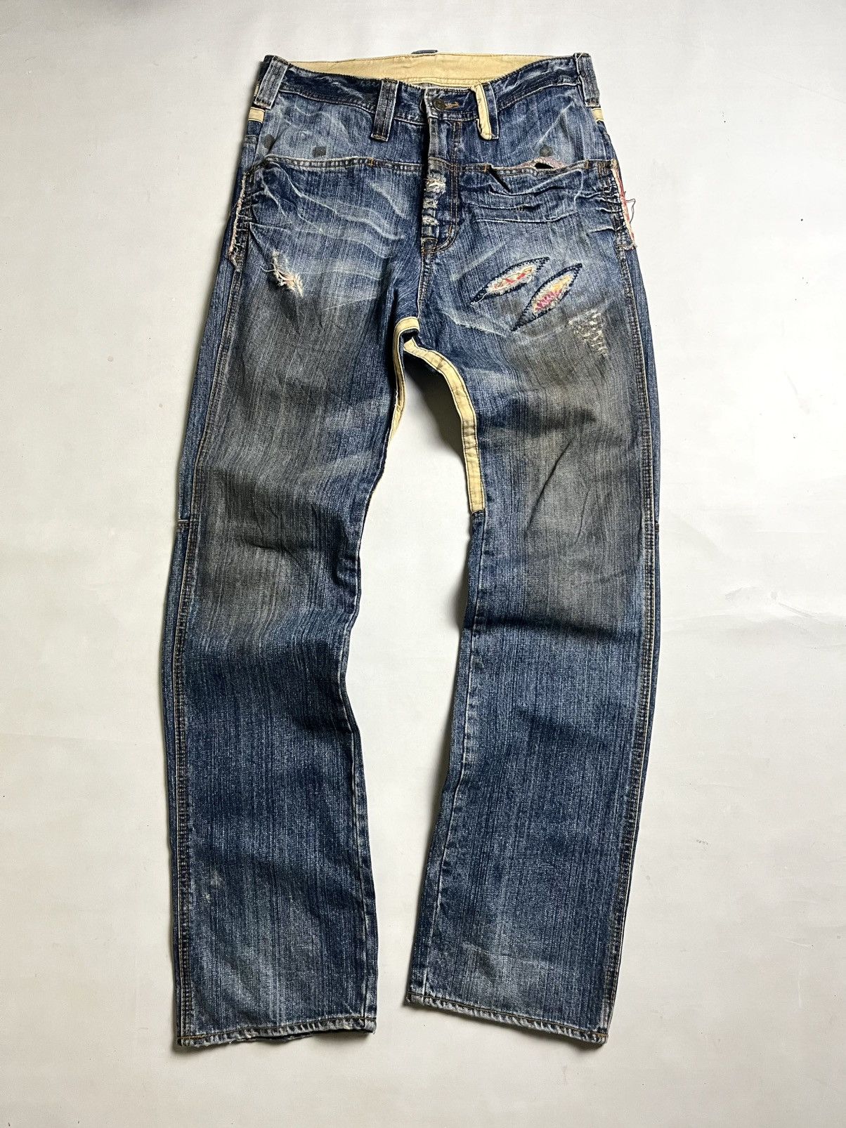 Number (N)ine 💸ACCEPT BINDING💸PPFM SS 06 Distresss Denim Size US 29 - 3 Thumbnail