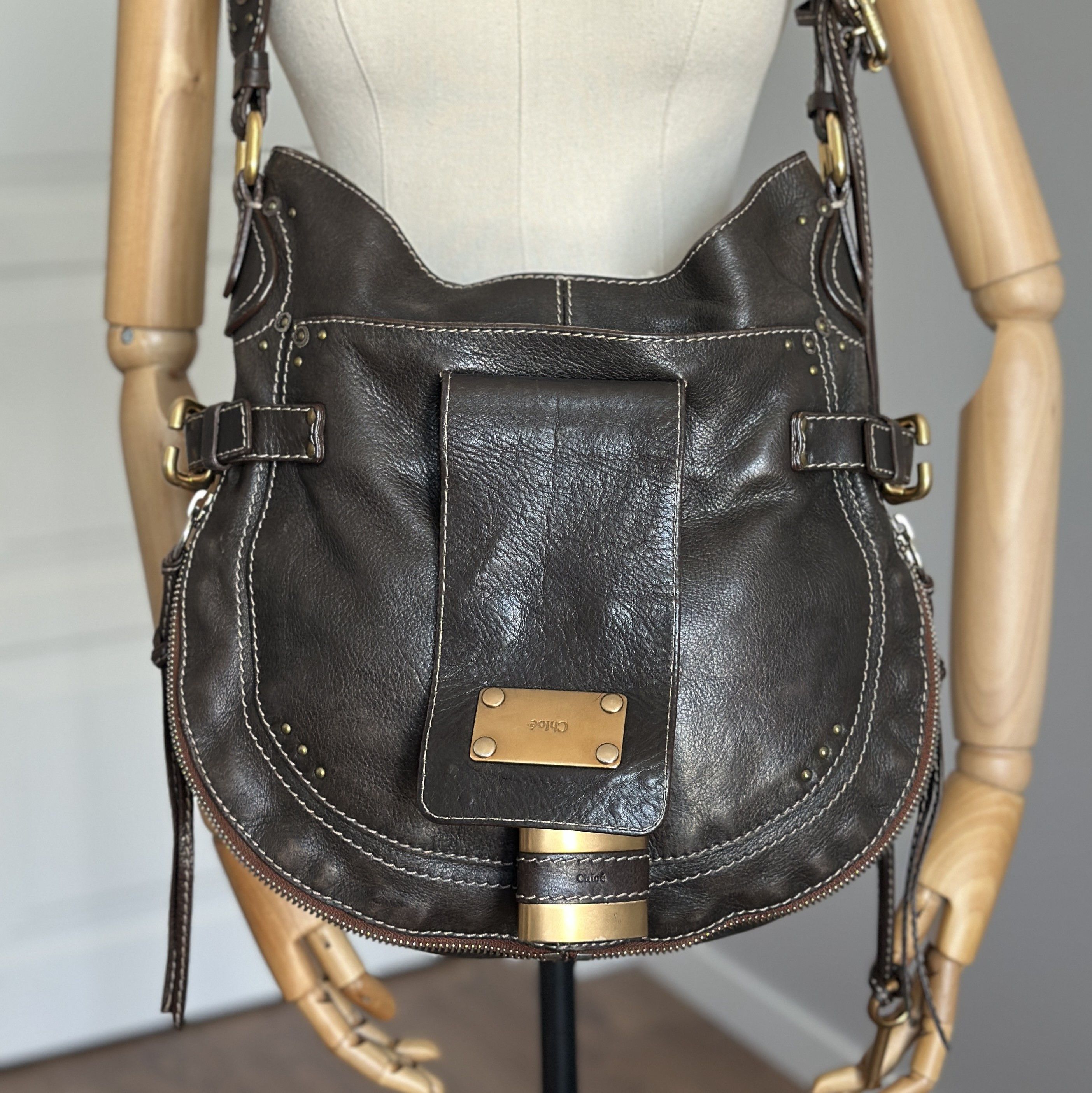 Chloe Chloe Pebbled Leather Paddington Hobo 02-07-53 Made In Italy Size ONE SIZE - 19 Thumbnail