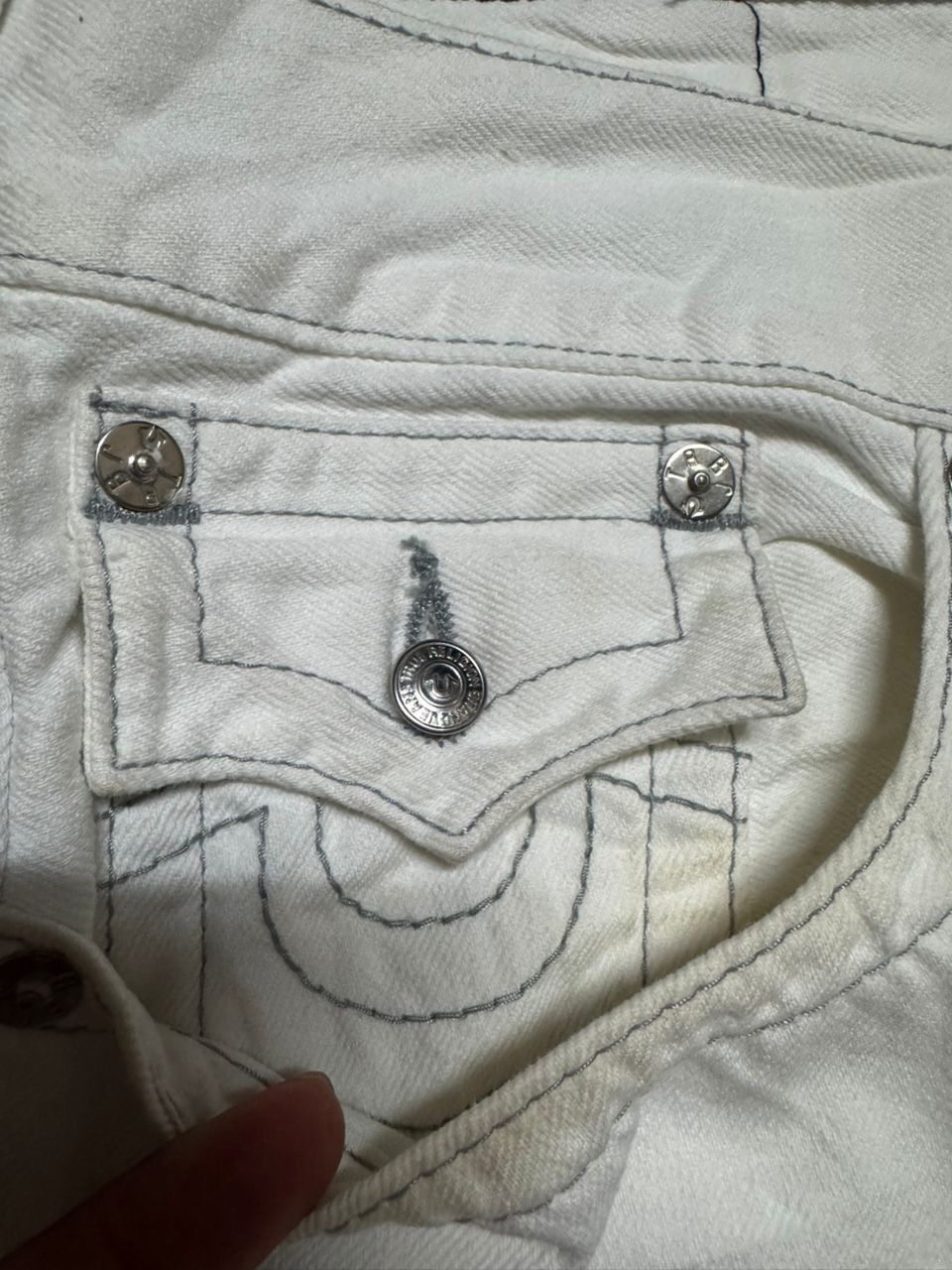 True Religion 💥BigSize💥Y2K True Religion Straight Sick Thrashed White Jean Size US 38 / EU 54 - 15 Thumbnail