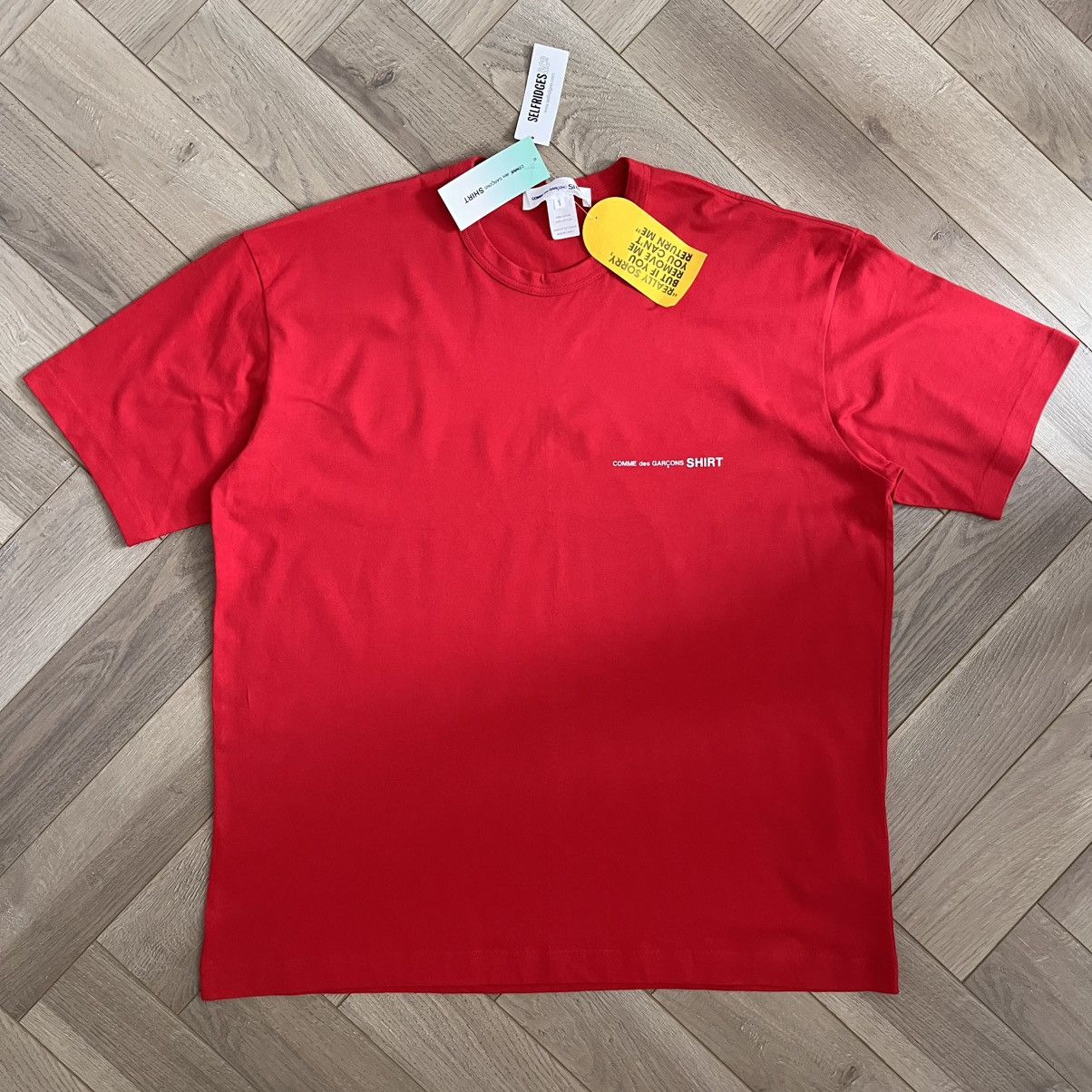 Comme des Garcons SHIRT Comme des Garçons Shirt Oversized Red T Shirt Size US S / EU 44-46 / 1 - 2 Thumbnail