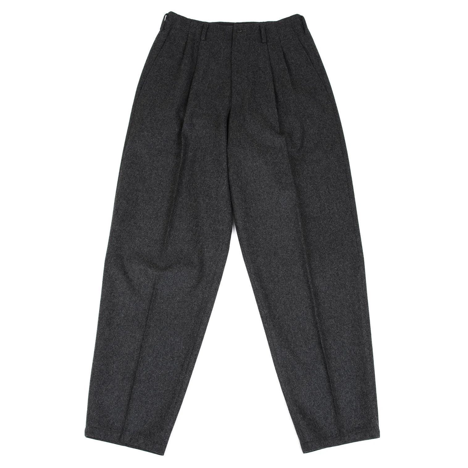 Y's for Men Melton Wool Two-Tuck Pants in Gray Size US 32 / EU 48 - 1 Thumbnail