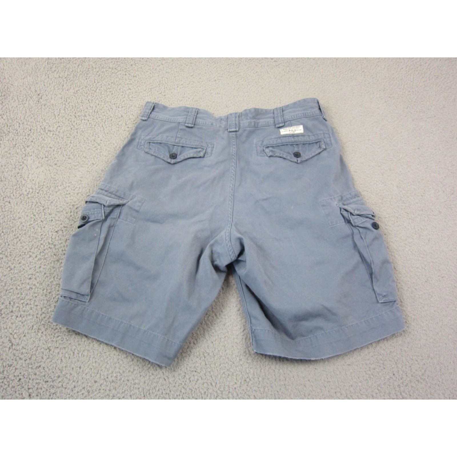 Polo Ralph Lauren VINTAGE Polo Ralph Lauren Shorts Cargo Mens 35 Blue 90s Chino Cotton Baggy Cargo Pocket Mid Rise Adjustable Zip/Buttons Regular Mens Size US 35 - 6 Thumbnail