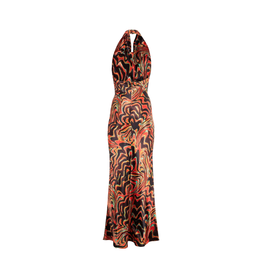 Christopher John Rogers o1h1sh11225 Turtleneck Ribbed Knit Maxi Dress in Multicolor Size S / US 4 / IT 40 - 2 Thumbnail