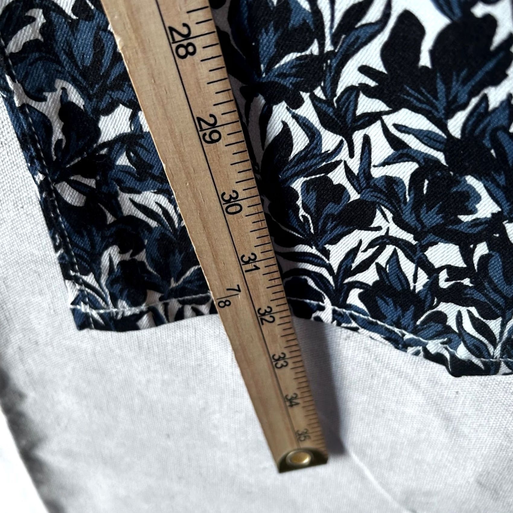 Tory Burch Tory Burch Navy White Floral Print Skinny Pants Stretch Cotton Size 31 Size 24" / US 00 / IT 34 - 4 Thumbnail