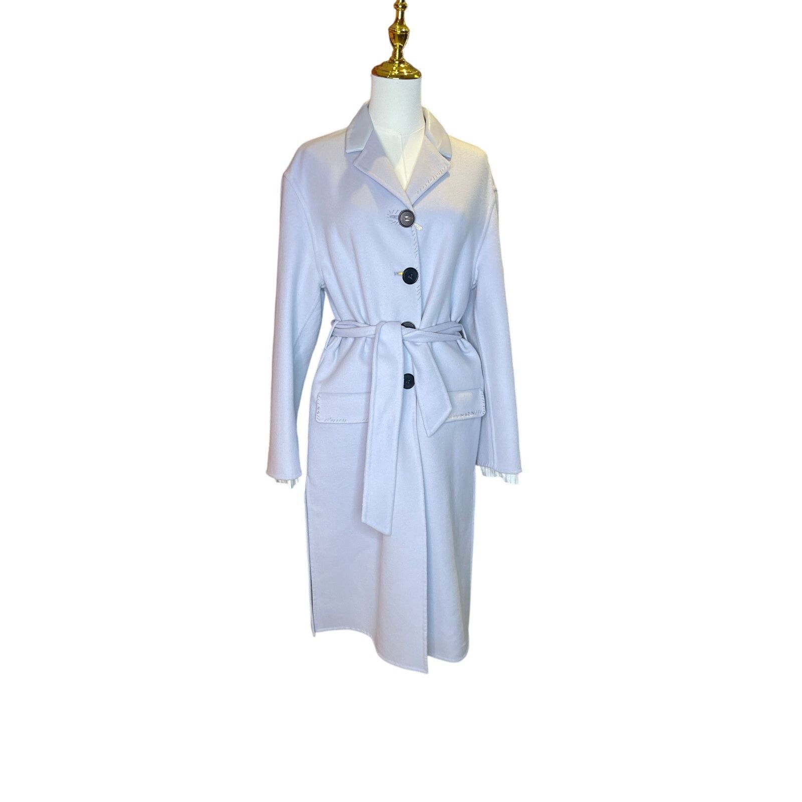 Marni Marni Lilac Wool Cashmere Belted Coat Size 38 NWT Size XS / US 0-2 / IT 36-38 - 4 Thumbnail