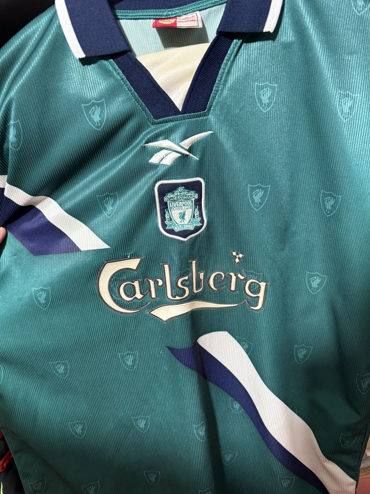 Reebok Reebok Liverpool 1999 2000 2001 Away Soccer Jersey BOOTLEG Size US XL / EU 56 / 4 - 5 Thumbnail