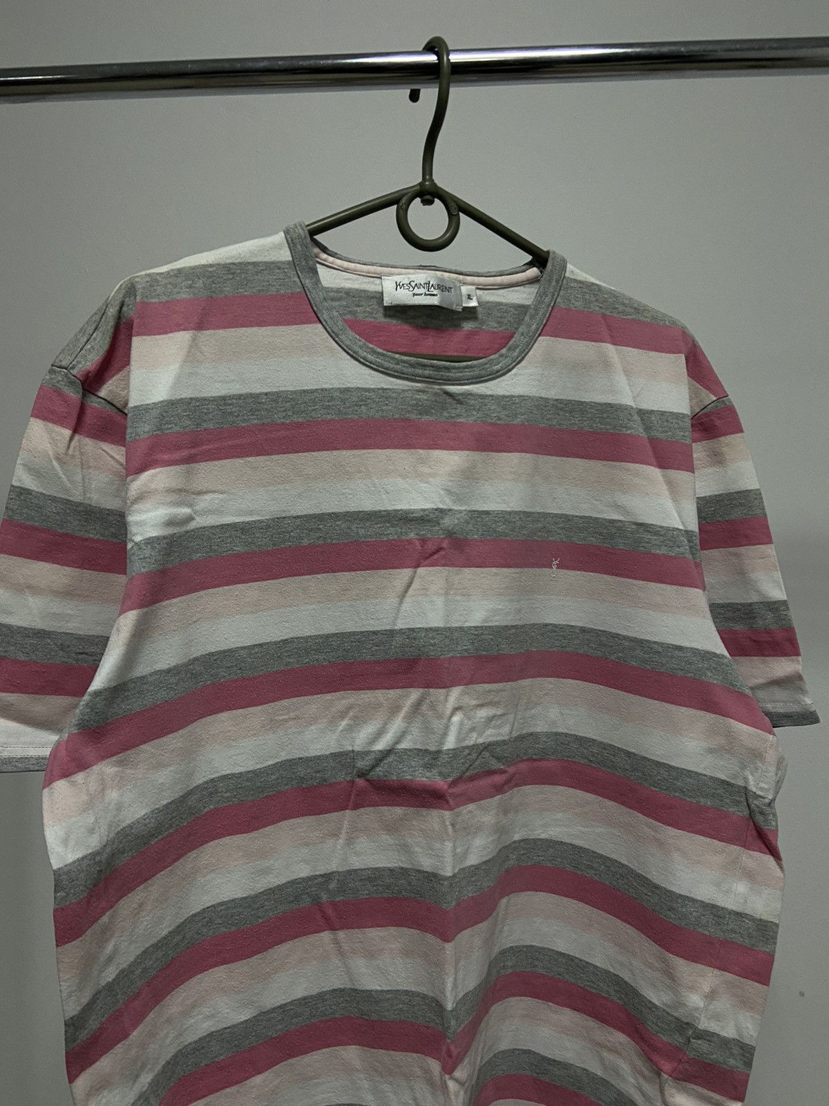 Vintage × Yves Saint Laurent Yves Saint Laurent T Shirt striped Small YSL Logo Y2K Size US XL / EU 56 / 4 - 2 Thumbnail