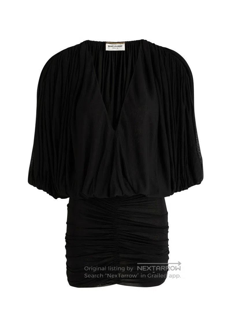 Saint Laurent Paris YSL Black Ruched V. Size M / US 6-8 / IT 42-44 - 6 Thumbnail