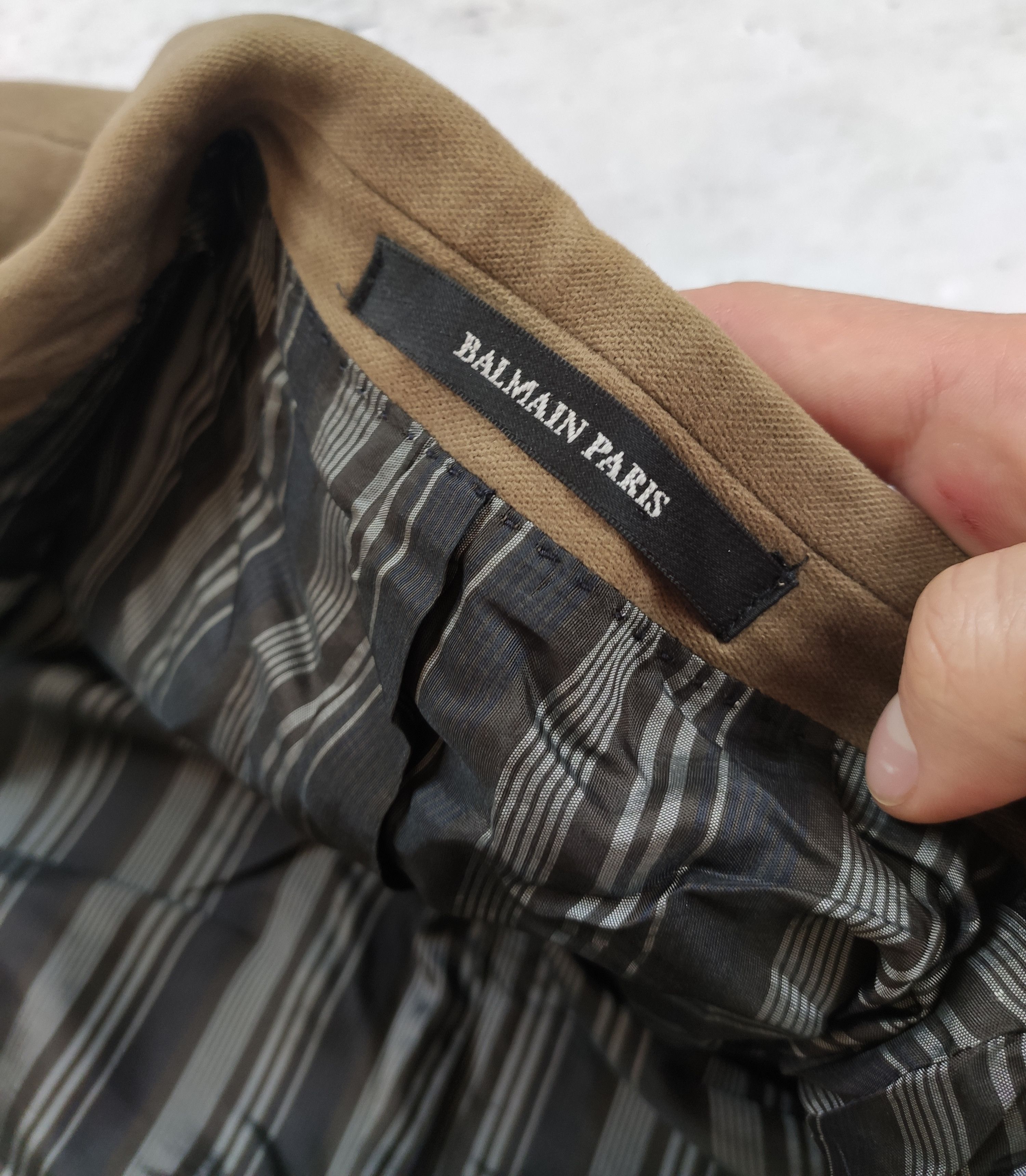 Balmain × Vintage Balmain Paris men blazer cotton jacket brown elegant Size 52R - 13 Thumbnail