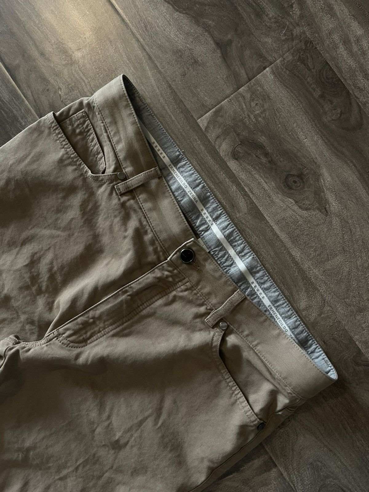 Ermenegildo Zegna Zegna Beige Khaki Casual Pants Size US 36 / EU 52 - 2 Thumbnail