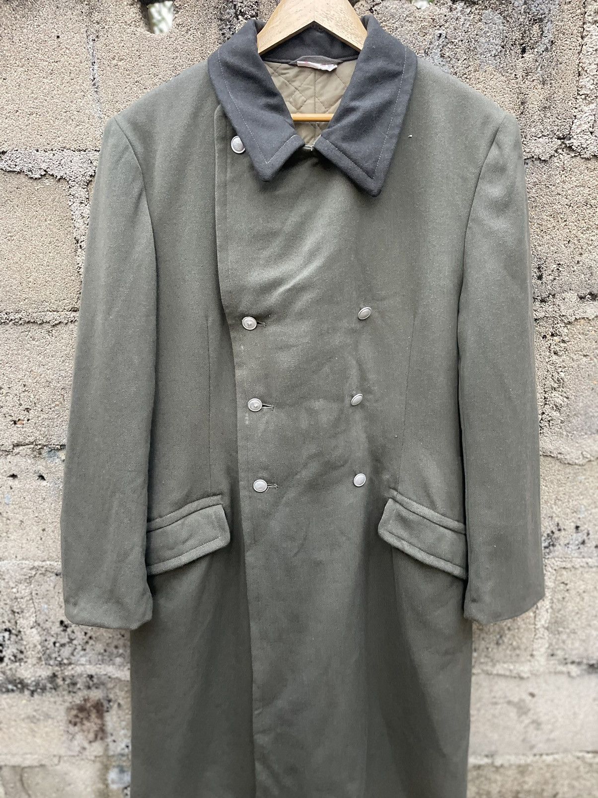Vintage RARE VTG 80s East German NVA Wool Greatcoat Size sg 52-1 Size US L / EU 52-54 / 3 - 9 Thumbnail