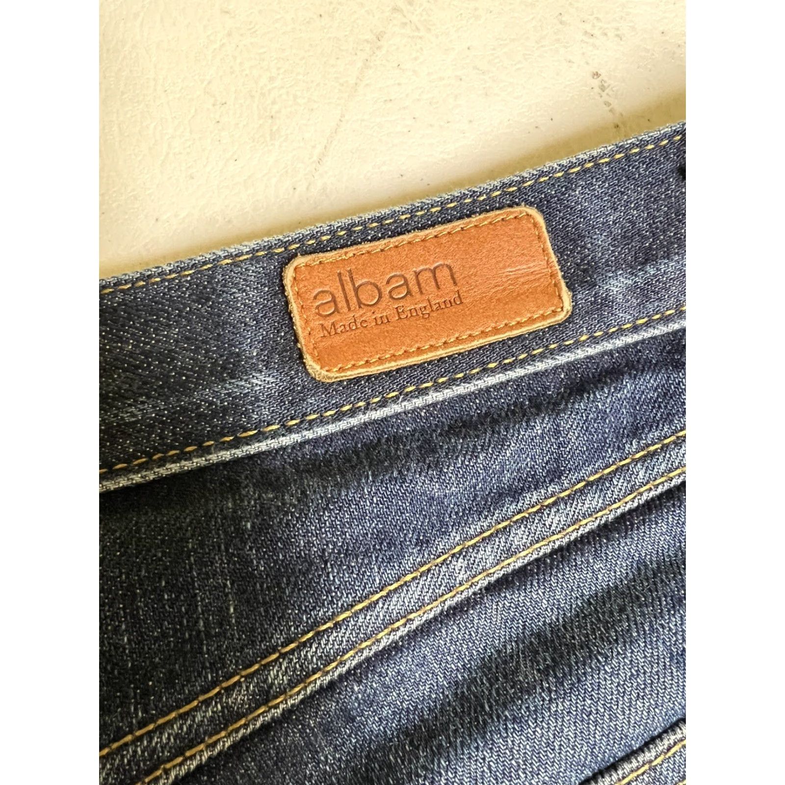 Albam VINTAGE Albam Jeans Denim 35x32 Distressed Regular Leg Men Straight USA Classic American Button Missing Size US 35 - 5 Thumbnail