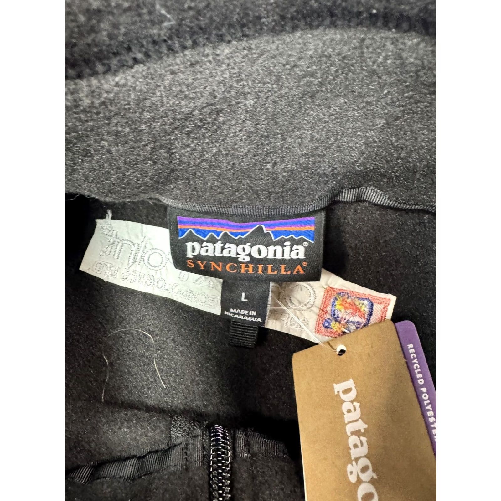 Patagonia VINTAGE? No. Patagonia Synchilla Fleece Vest Mens L Black Full Zip Checkpoint Tech Size US L / EU 52-54 / 3 - 4 Thumbnail