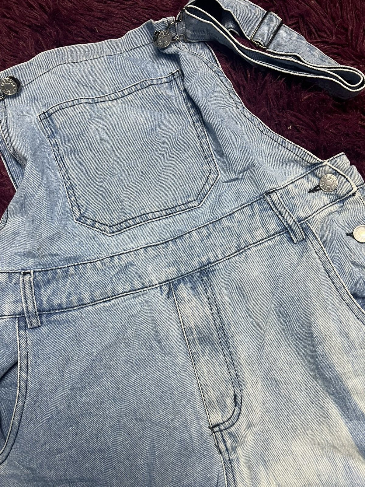 Japanese Brand Cnsuncae Men’s Blue Denim Cargo Overalls (47) Size US 33 - 3 Thumbnail