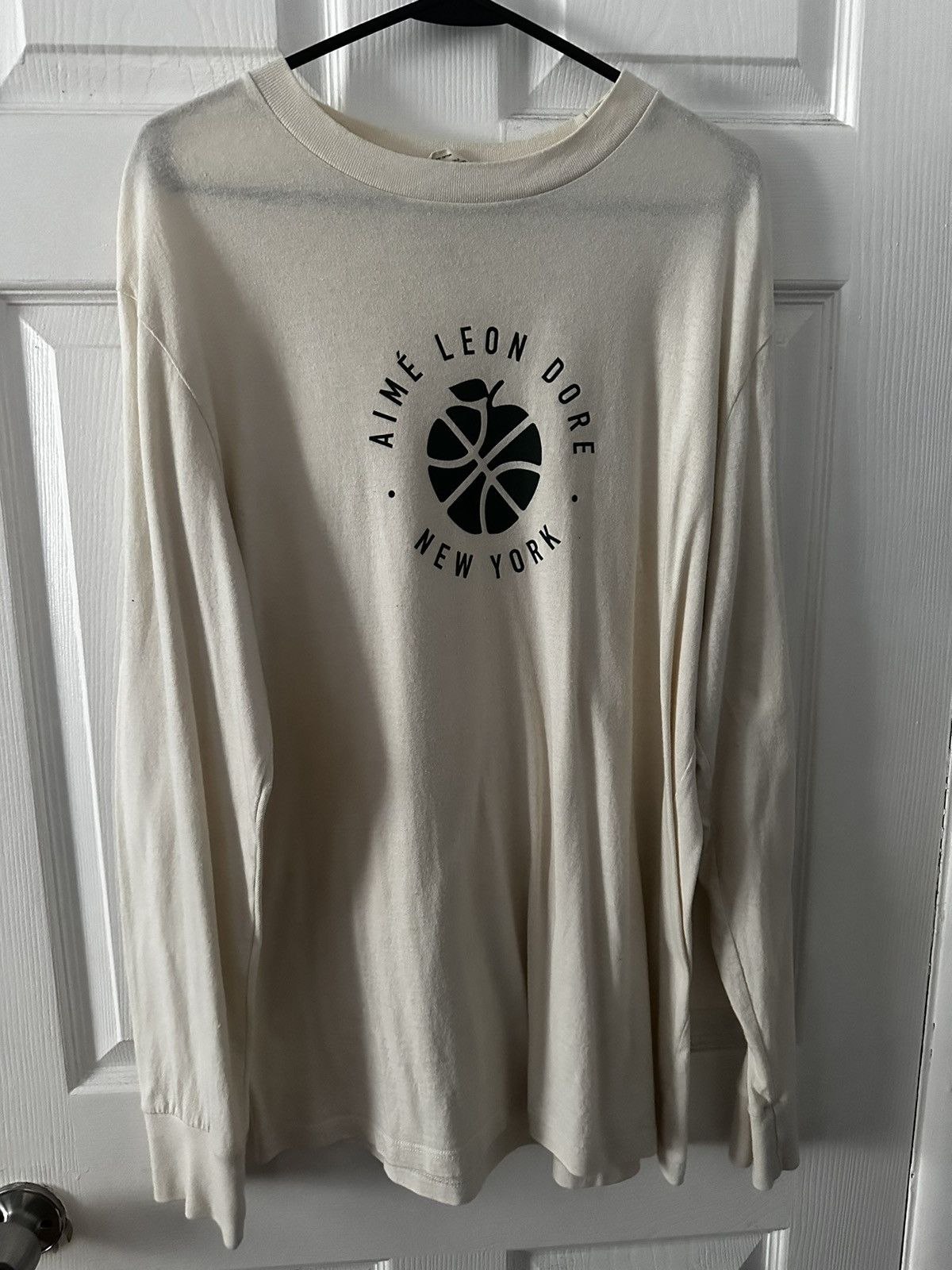 image of Sonny Ny Aime Leon Dore x New Balance New York Long Sleeve in Tan, Men's (Size Large)