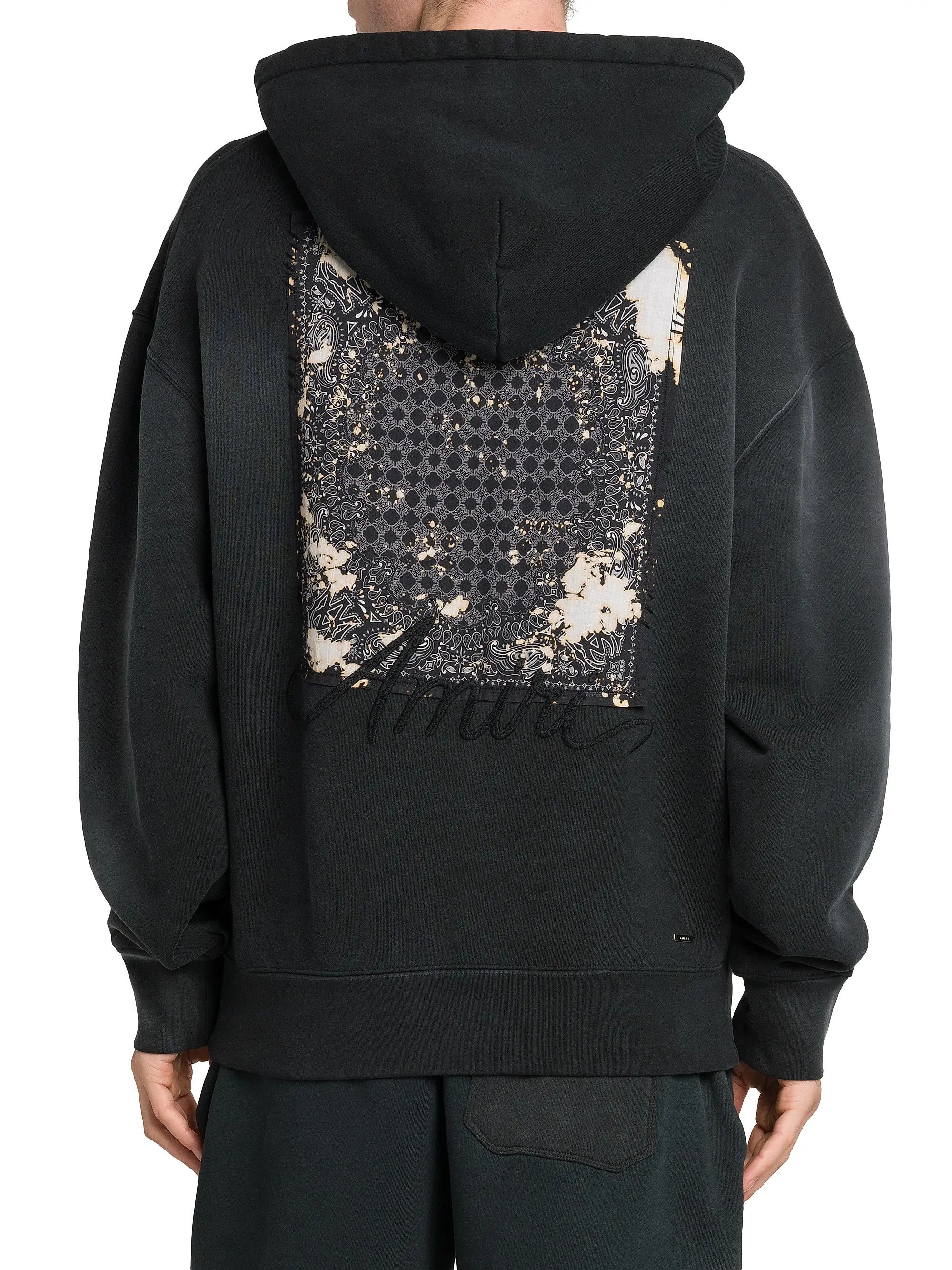 Amiri os11x1225 Bleach Bandana Cotton Oversized Hoodie in Black Size US M / EU 48-50 / 2 - 5 Thumbnail