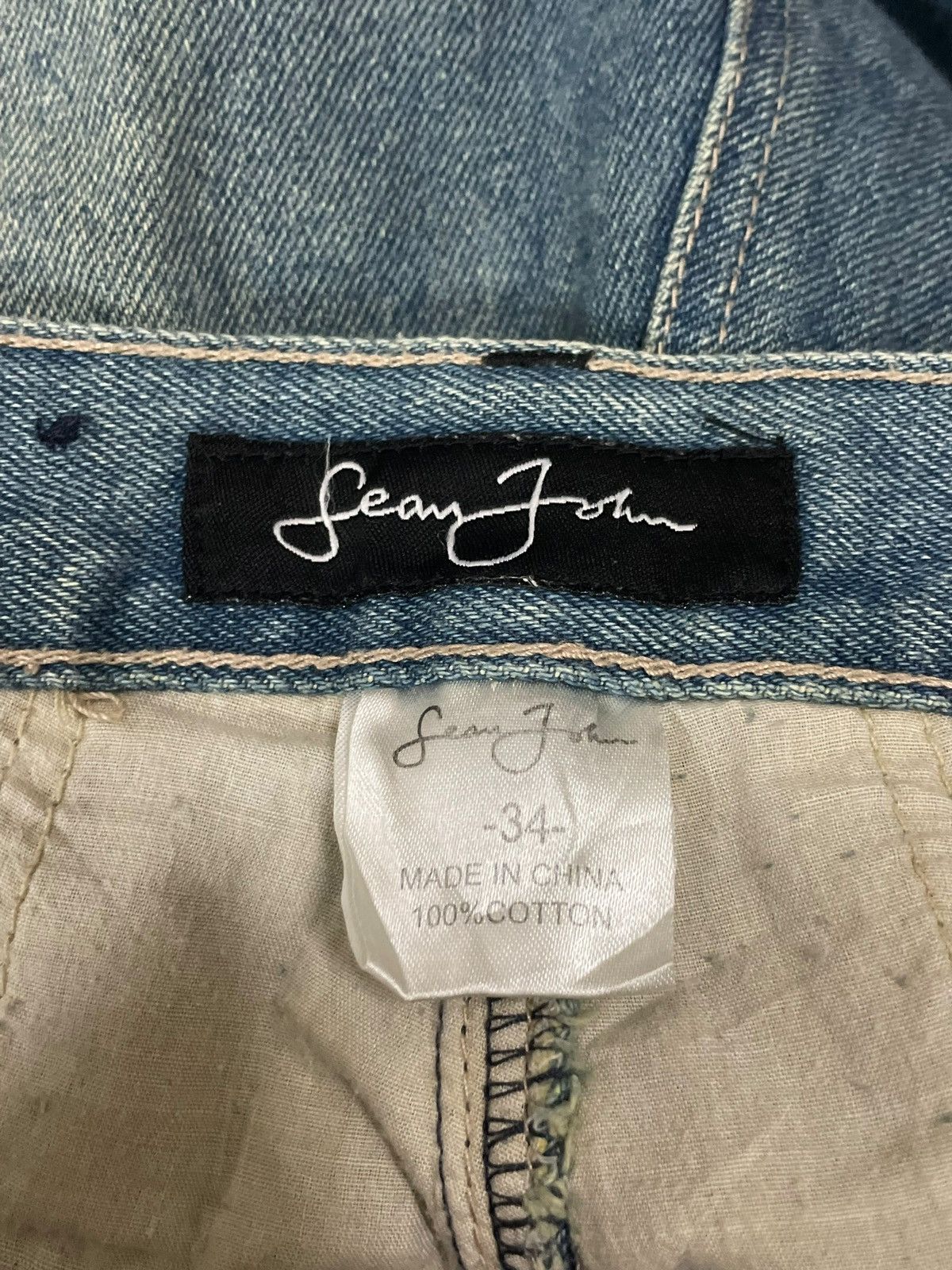 Sean John Vintage Y2K Sean John Distressed Mud Wash Baggy Barrel Jeans Size US 34 / EU 50 - 19 Thumbnail