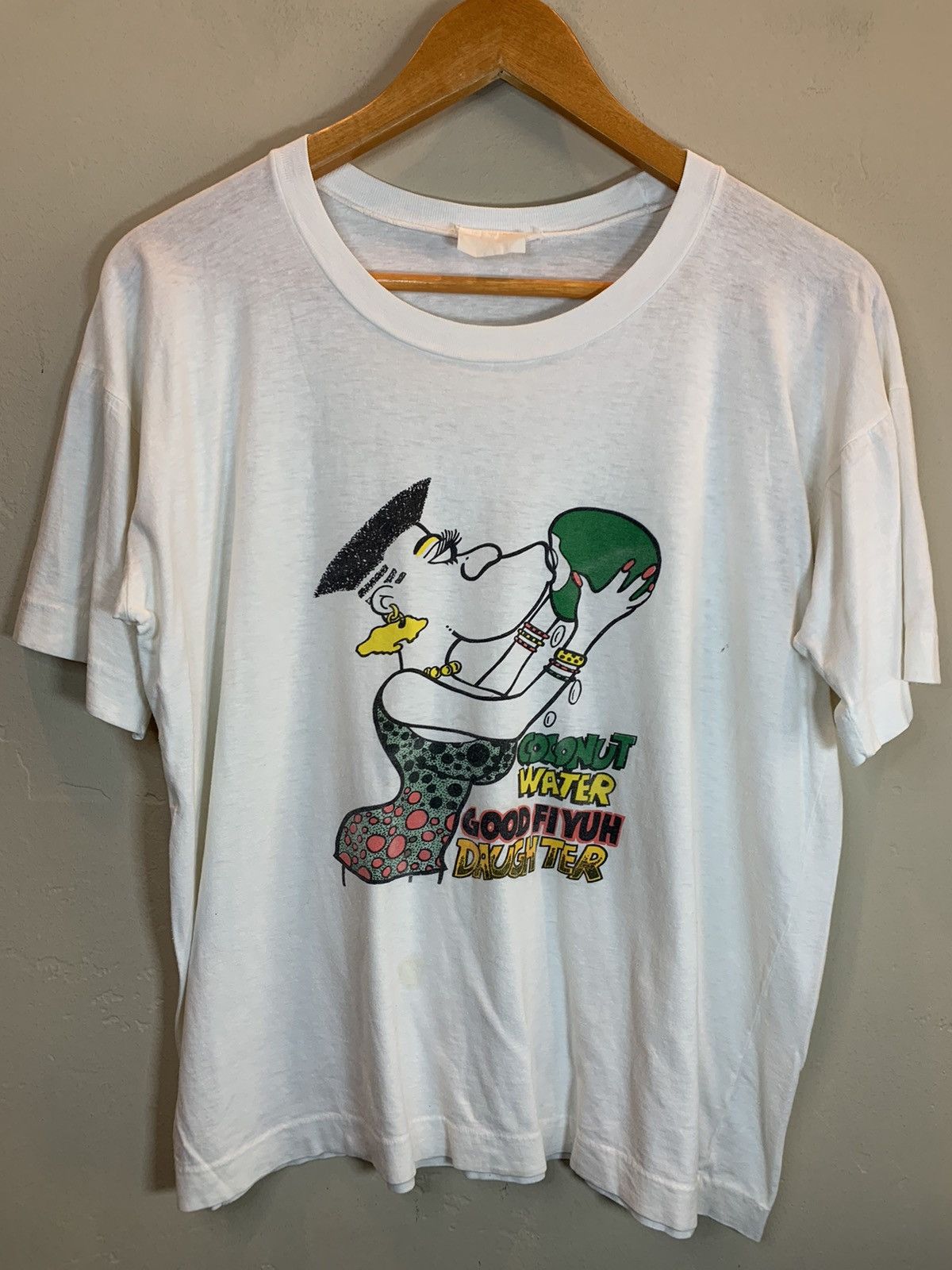 Vintage *RARE* Vintage 70’s Coconut Water Good Fi Yuh Daughter Shirt Size US L / EU 52-54 / 3 - 1 Thumbnail
