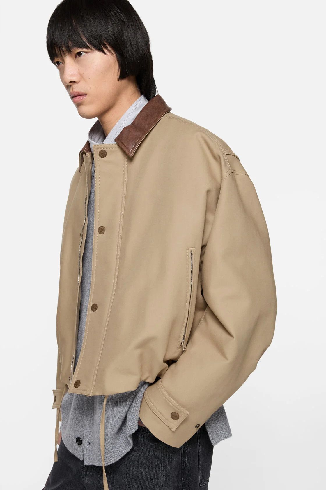 Acne Studios Acne Studios Twill Jacket Khaki Beige Size US S / EU 44-46 / 1 - 4 Thumbnail