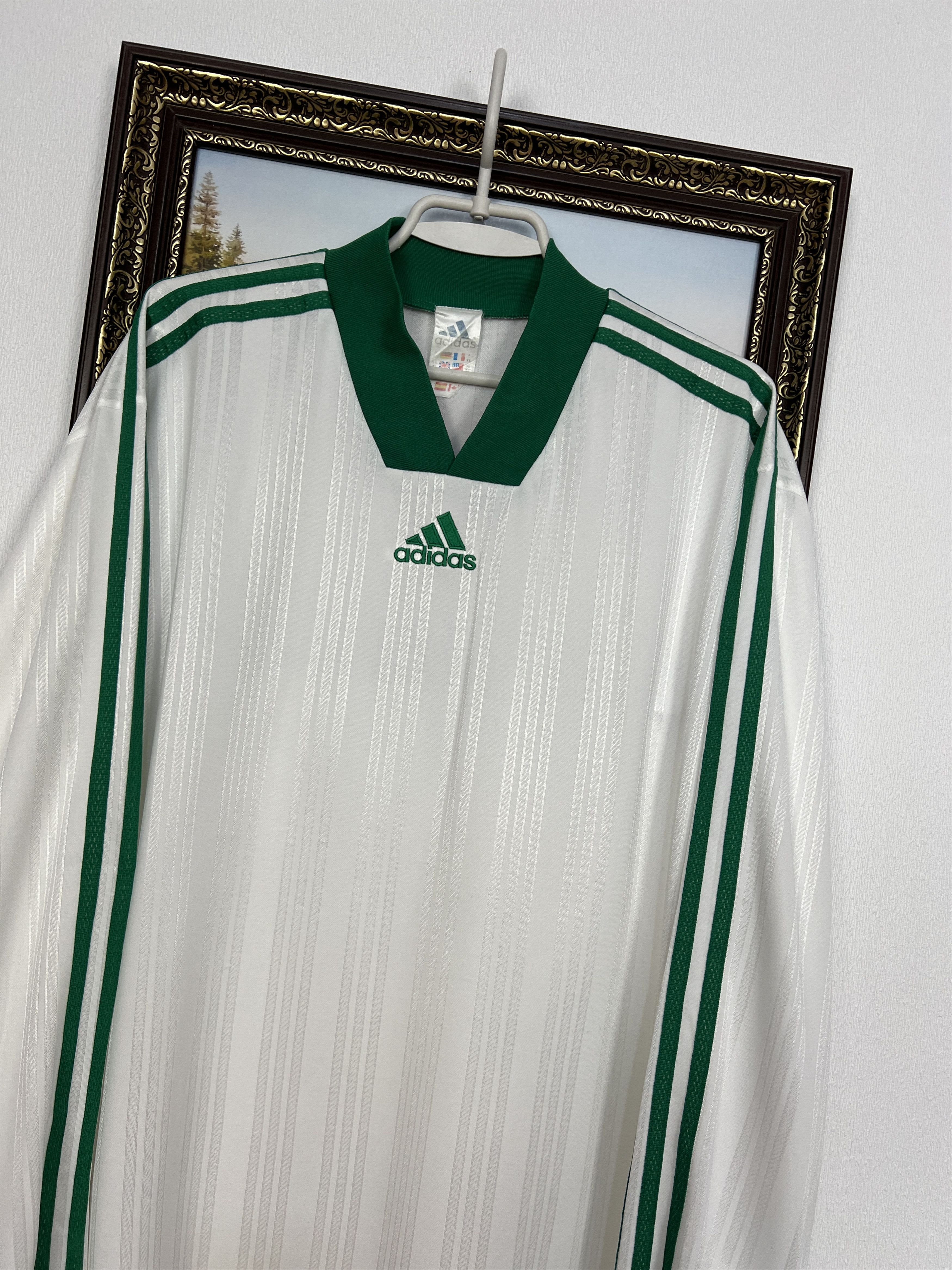 Adidas Vintage Football Template Shirt Soccer Green Long Sleeve Size US XL / EU 56 / 4 - 3 Thumbnail