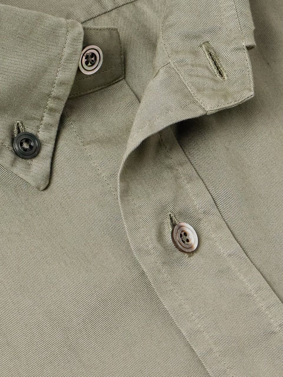 Tom Ford o1y0425 Solid Color Shirt in Khaki Size US L / EU 52-54 / 3 - 3 Thumbnail