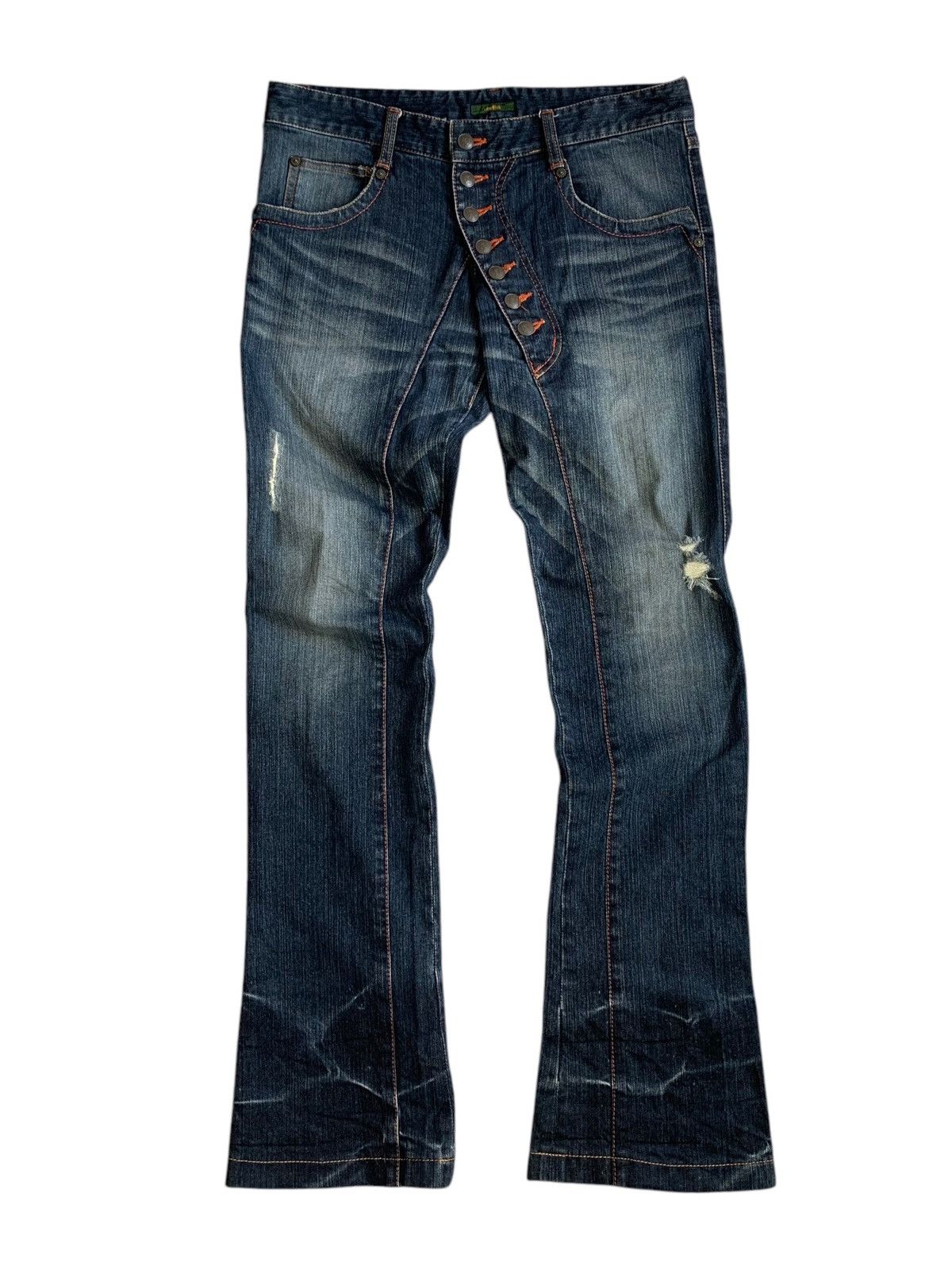 Obelisk Obelisk Archive Edo Black Flared Indigo Mudwash Denim Size US 32 / EU 48 - 4 Thumbnail