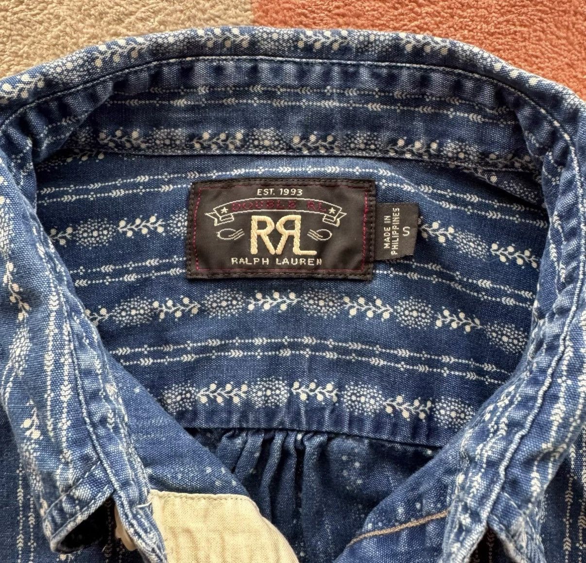 RRL Ralph Lauren RRL Ralph Lauren Double RL Indigo Snow Stripe Shirt K22 Size US S / EU 44-46 / 1 - 3 Thumbnail