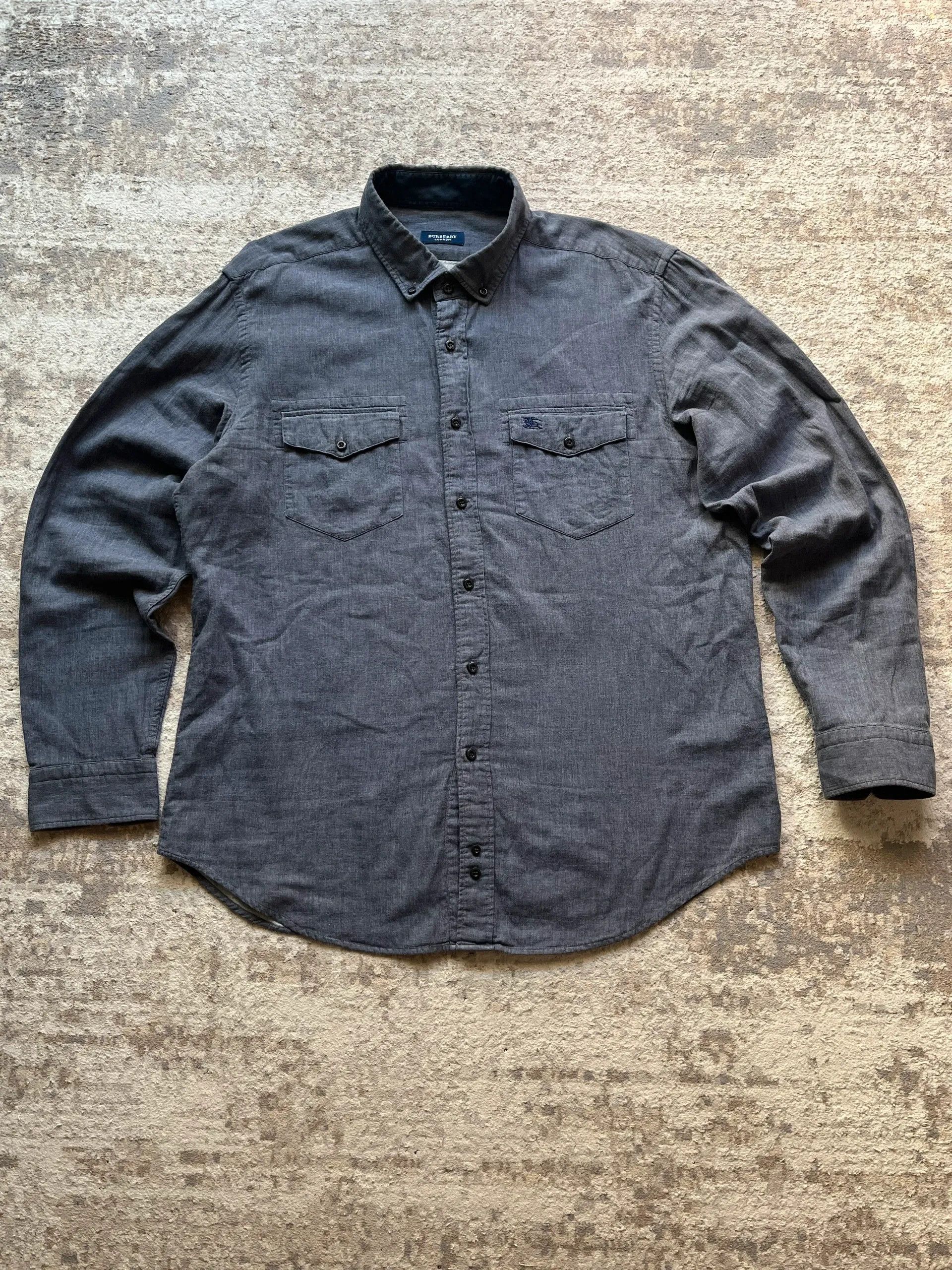 Burberry Burberry London Sz XL Shirts Grey Size US XL / EU 56 / 4 - 11 Thumbnail