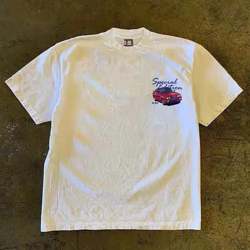Japanese Brand × Vintage White casual retro car print cotton t-shirt Size US M / EU 48-50 / 2 - 4 Thumbnail